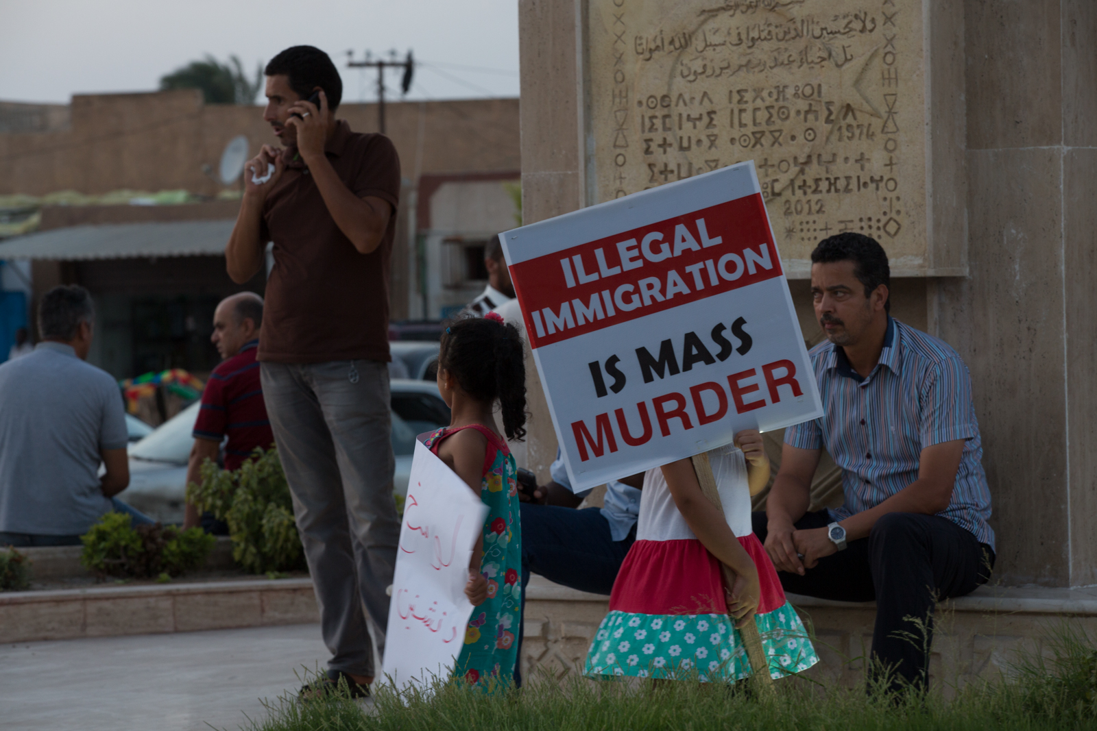 Residents in Zuwara took to the streets to protest against the migrant trade