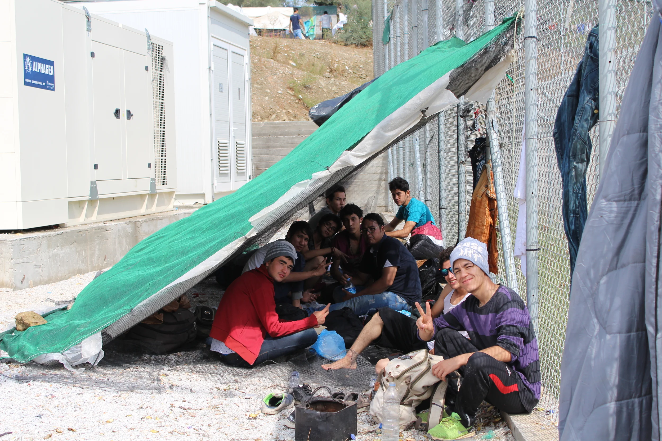 Shelters in Moria refugee camp (Daniel Elkan/IRIN)