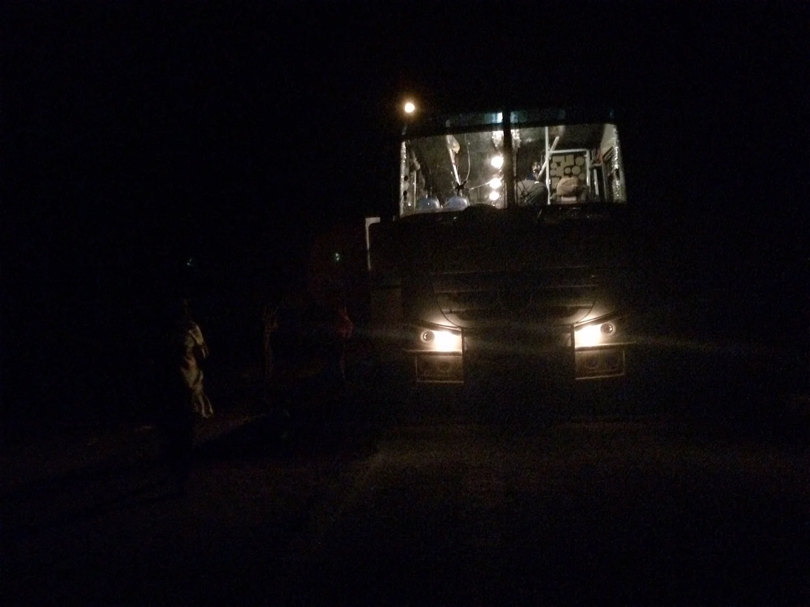 Buses and trucks often end up traveling dangerous roads at night, trying to reach the next town, after breaking down on desert roads (Katarina Höije/IRIN)