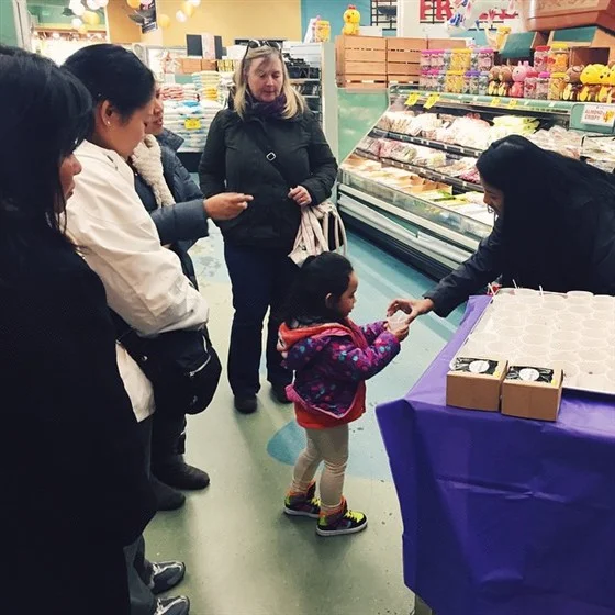 Hood Famous Bakeshop's first day offering their delicious cakes and pastries at Seattle's Uwajimaya Village.