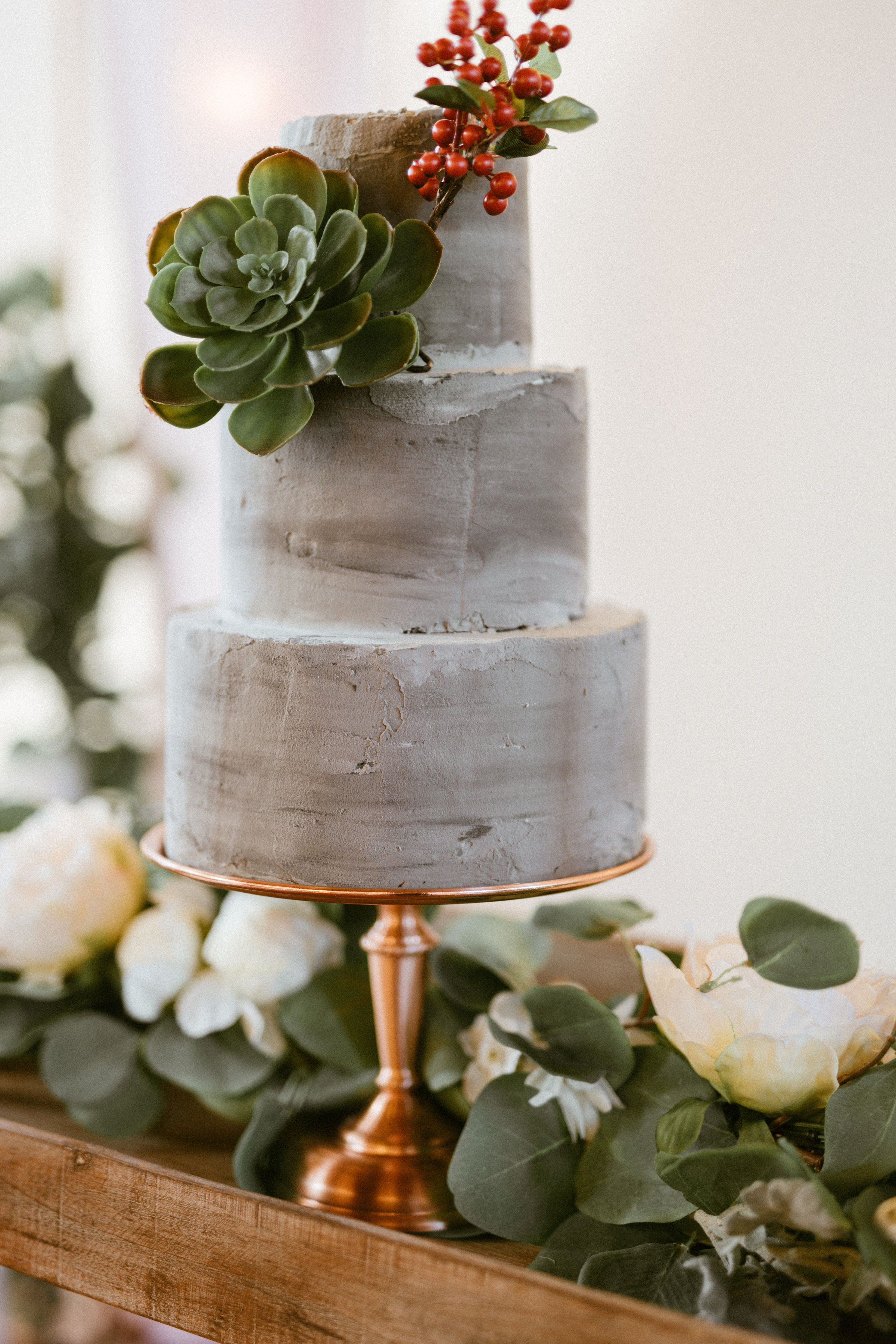 modern concrete wedding cake