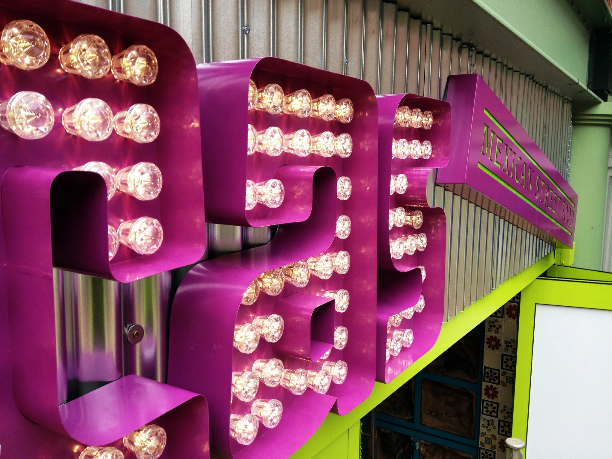 Chilacas fairground LED letters.