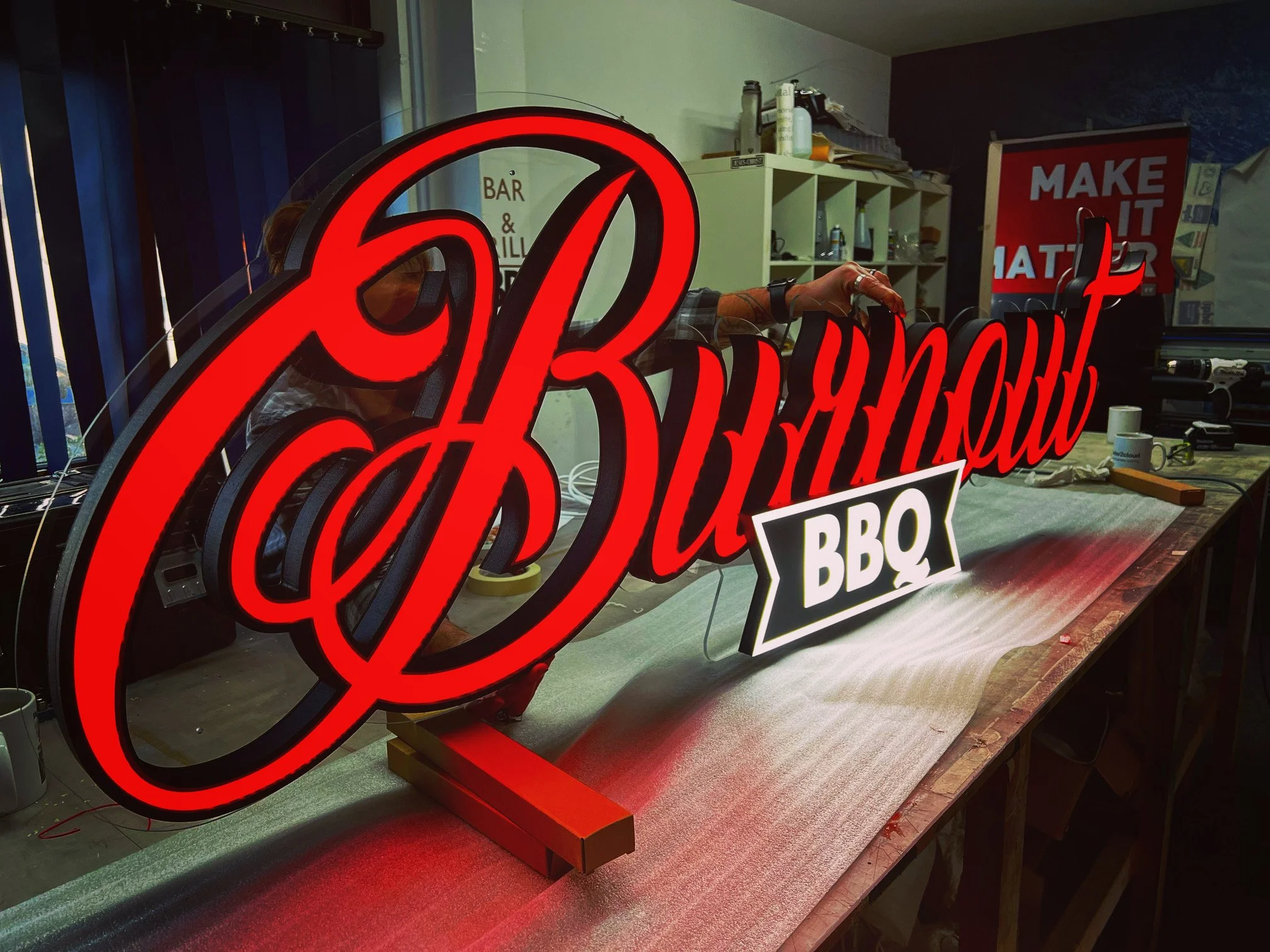 30mm Solid acrylic illuminated letters