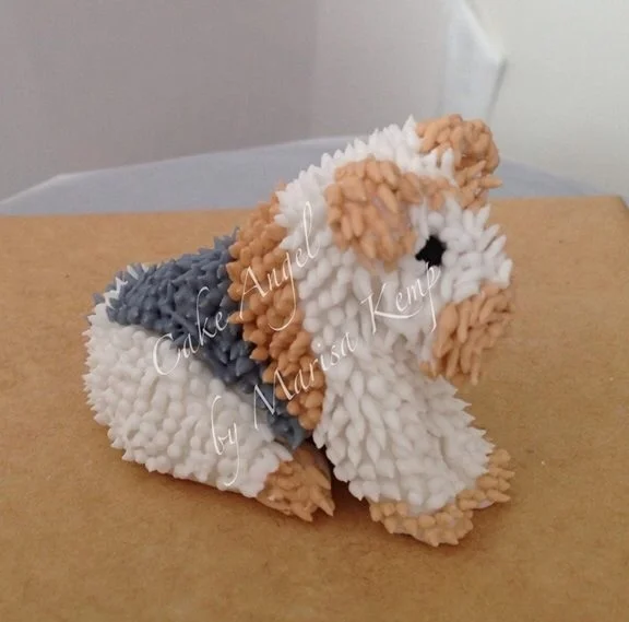 Royal icing terrier topper