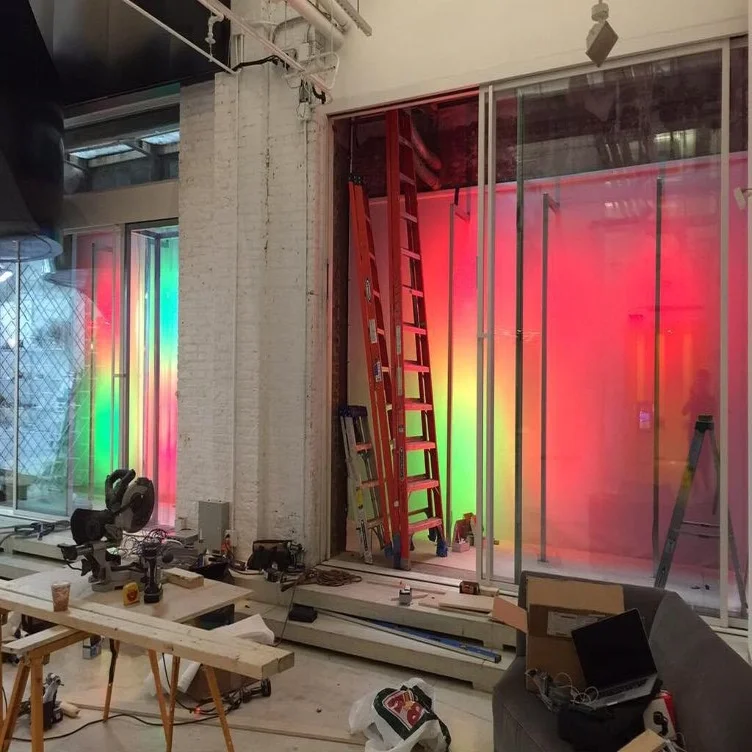 The Principals and Studio Studio installing Snowblind. Photo via Pablo Gnecco.
