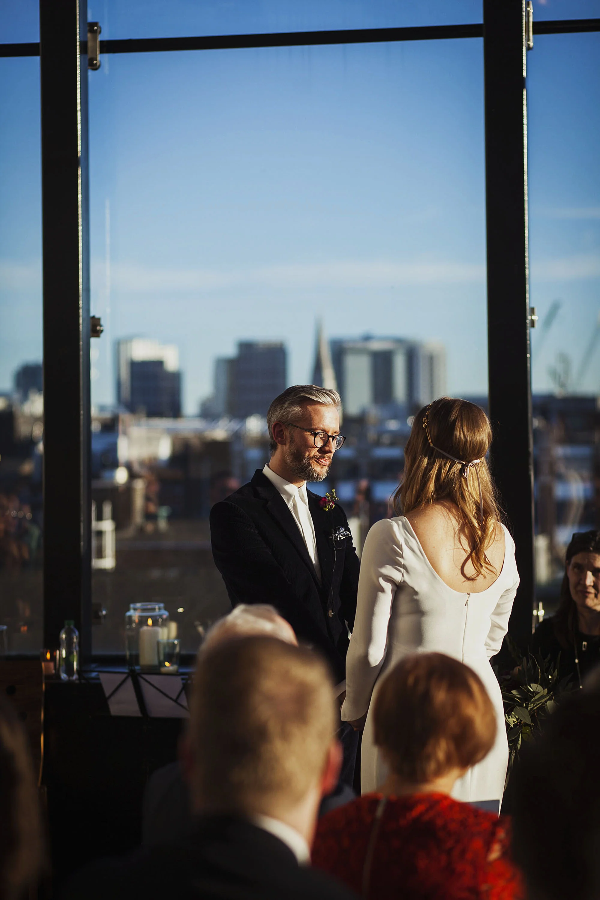 bride and groom getting married at the ace hotel london