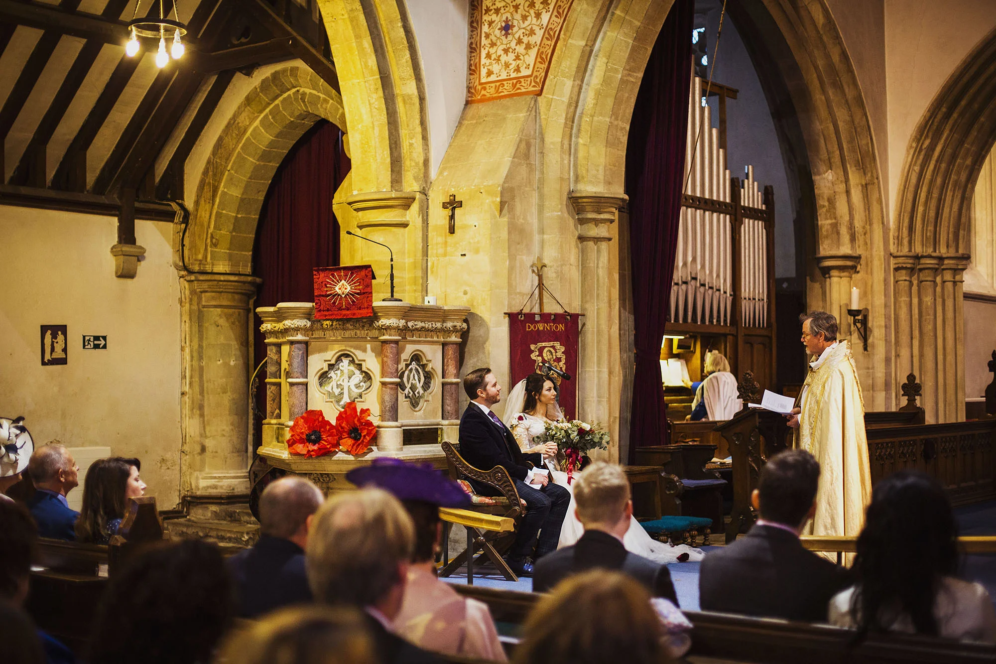 bride and groom wedding ceremony at st laurence church