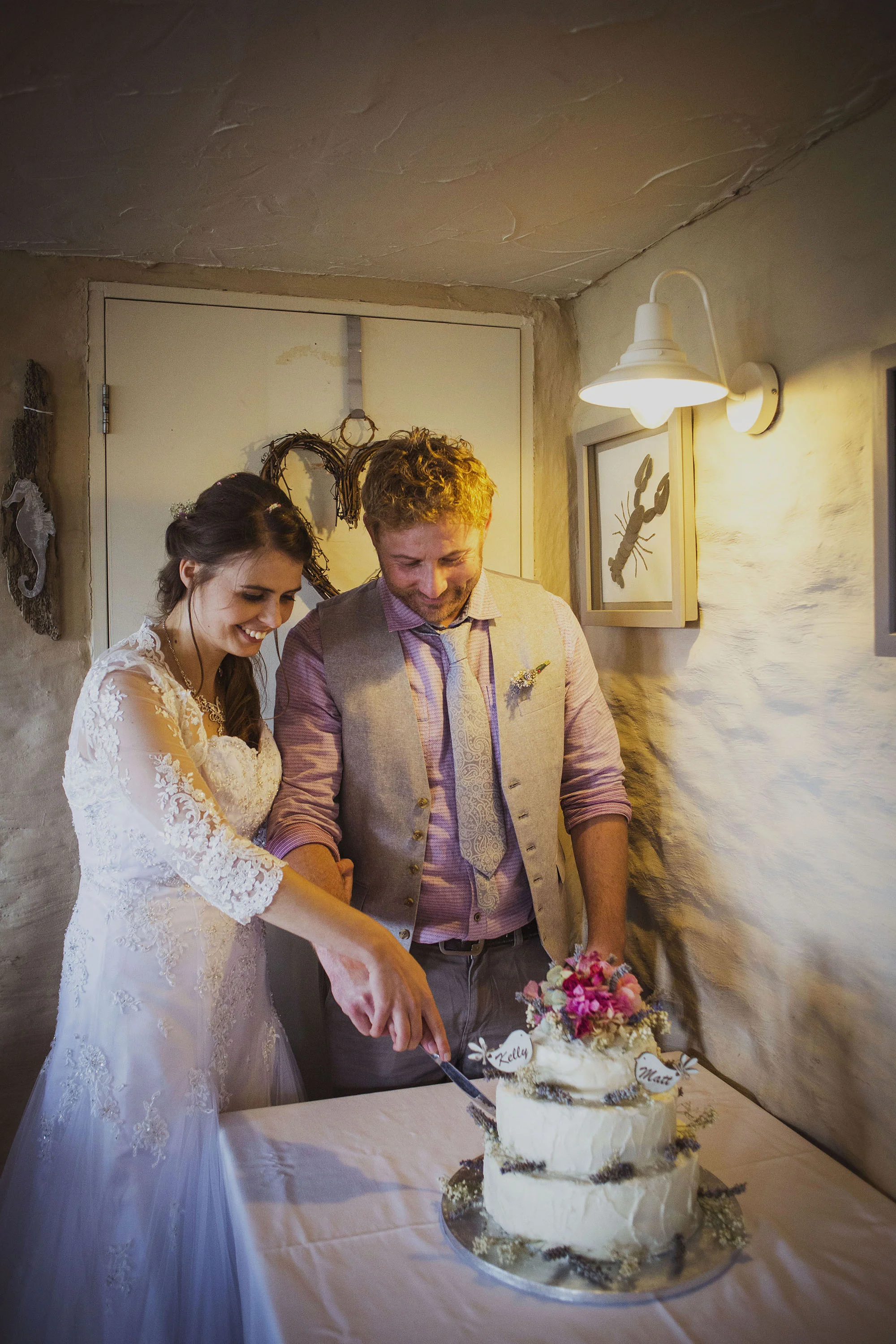 cake cutting at the old sailors dinas cross newport pembrokeshire