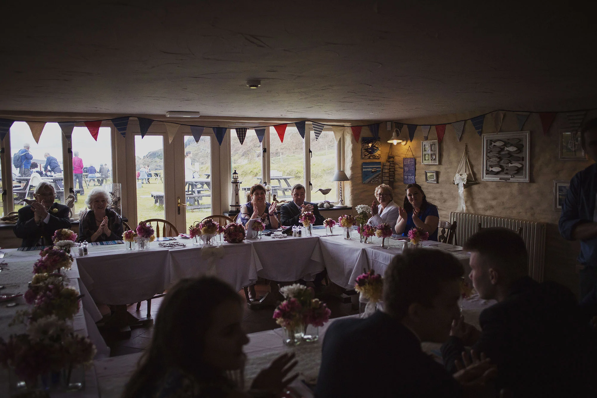 wedding dinner at the old sailors dinas cross newport pembrokeshire