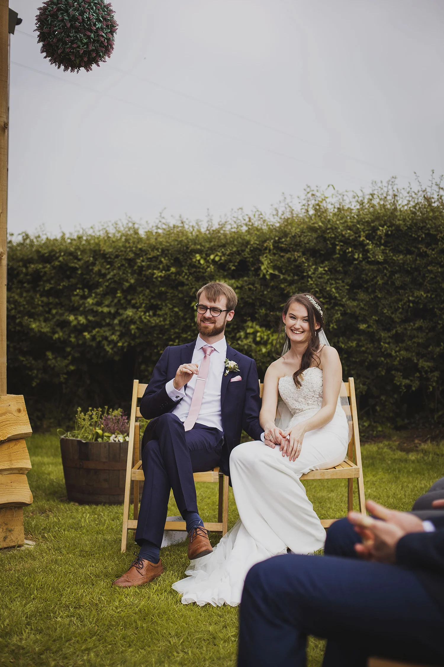 wedding ceremony at cott farm barn wedding venue somerset