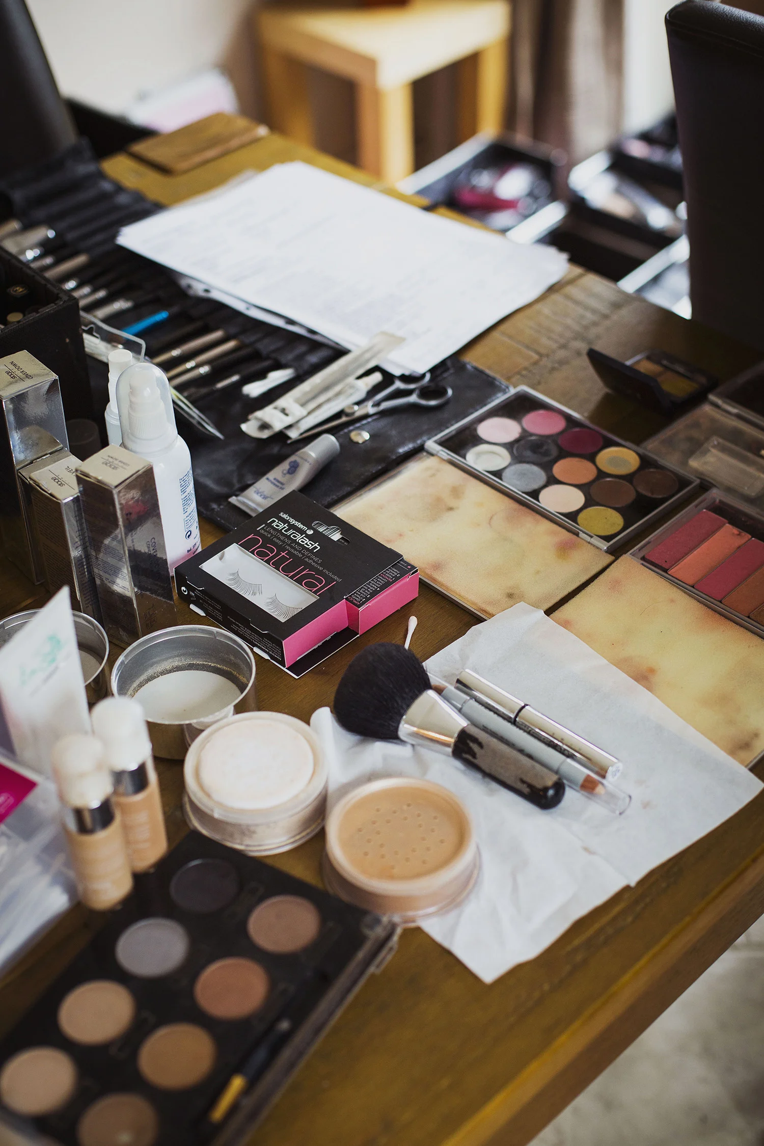 makeup at bridal prep at diy wedding
