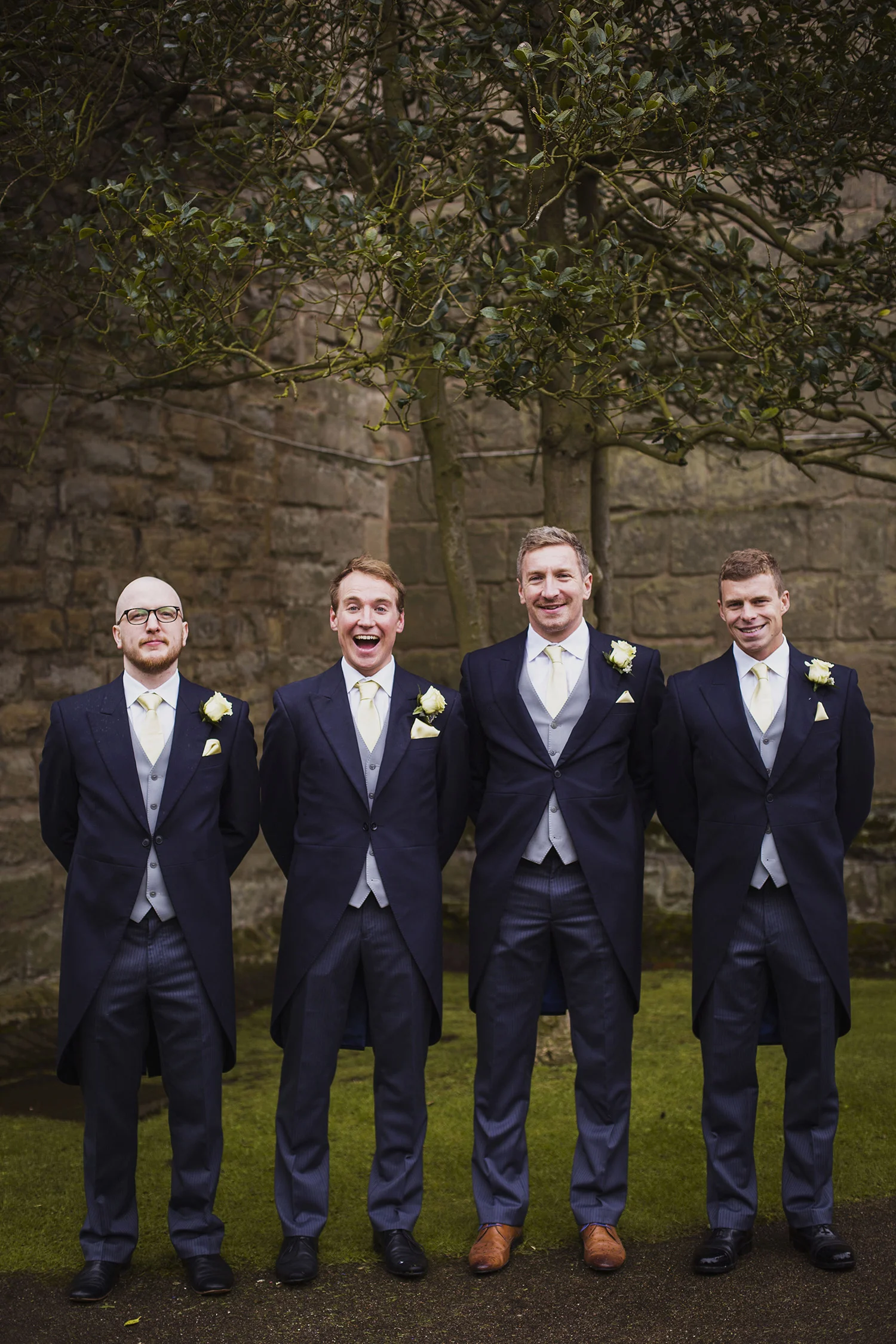 groom with groomsmen knowle parish church wedding
