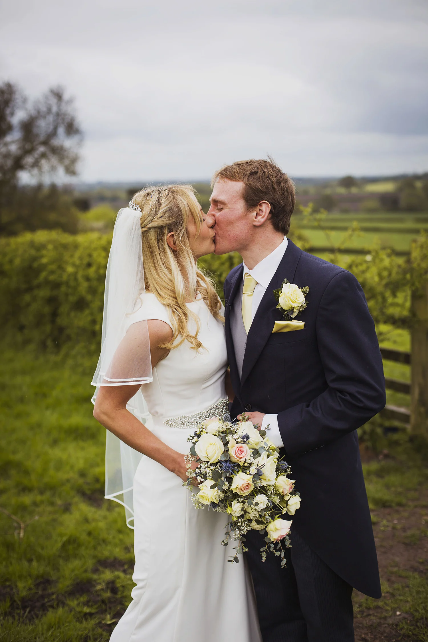 bride and groom portrait at fentham hall diy wedding