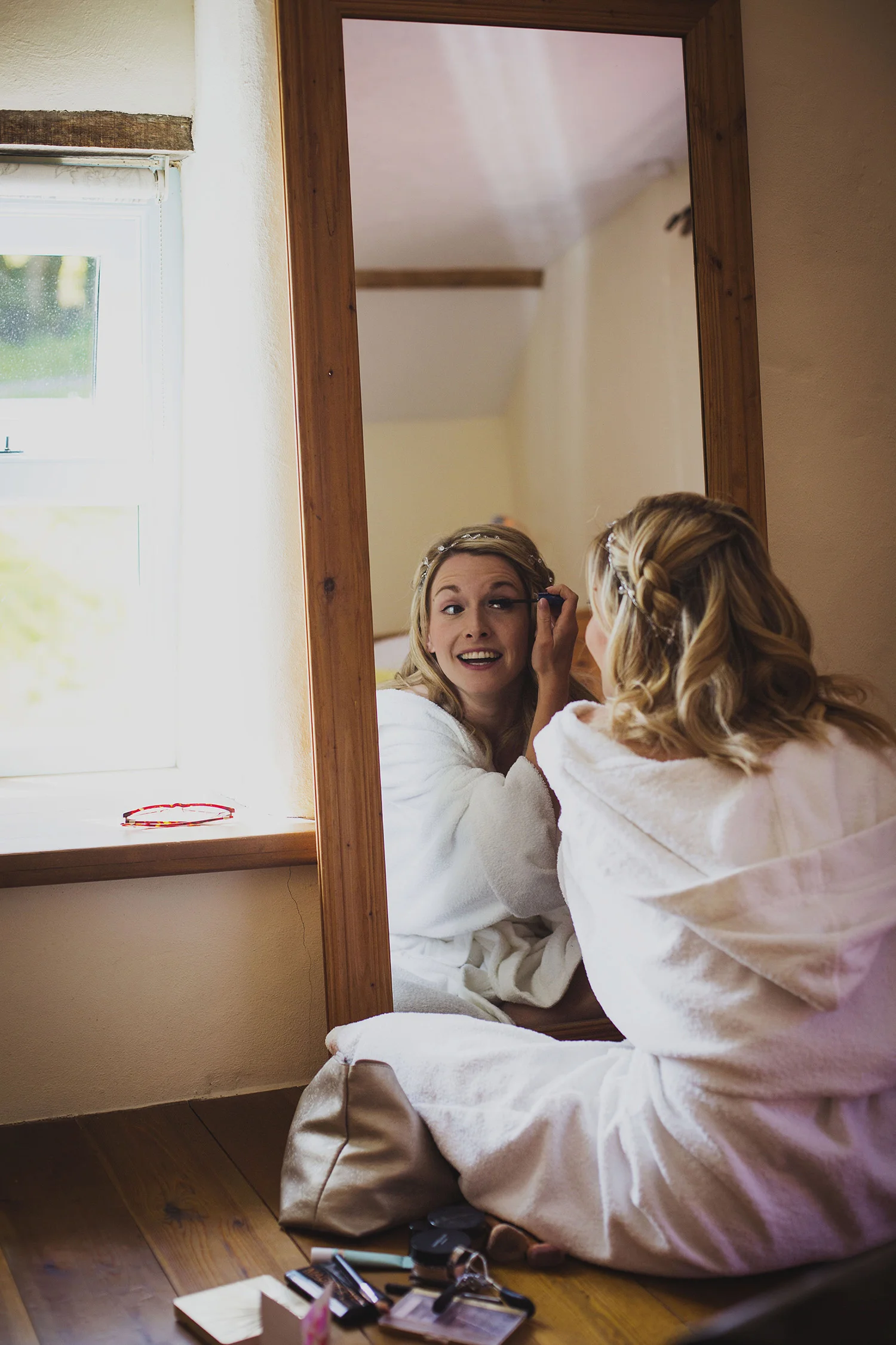 bridal prep at nantwen wedding 