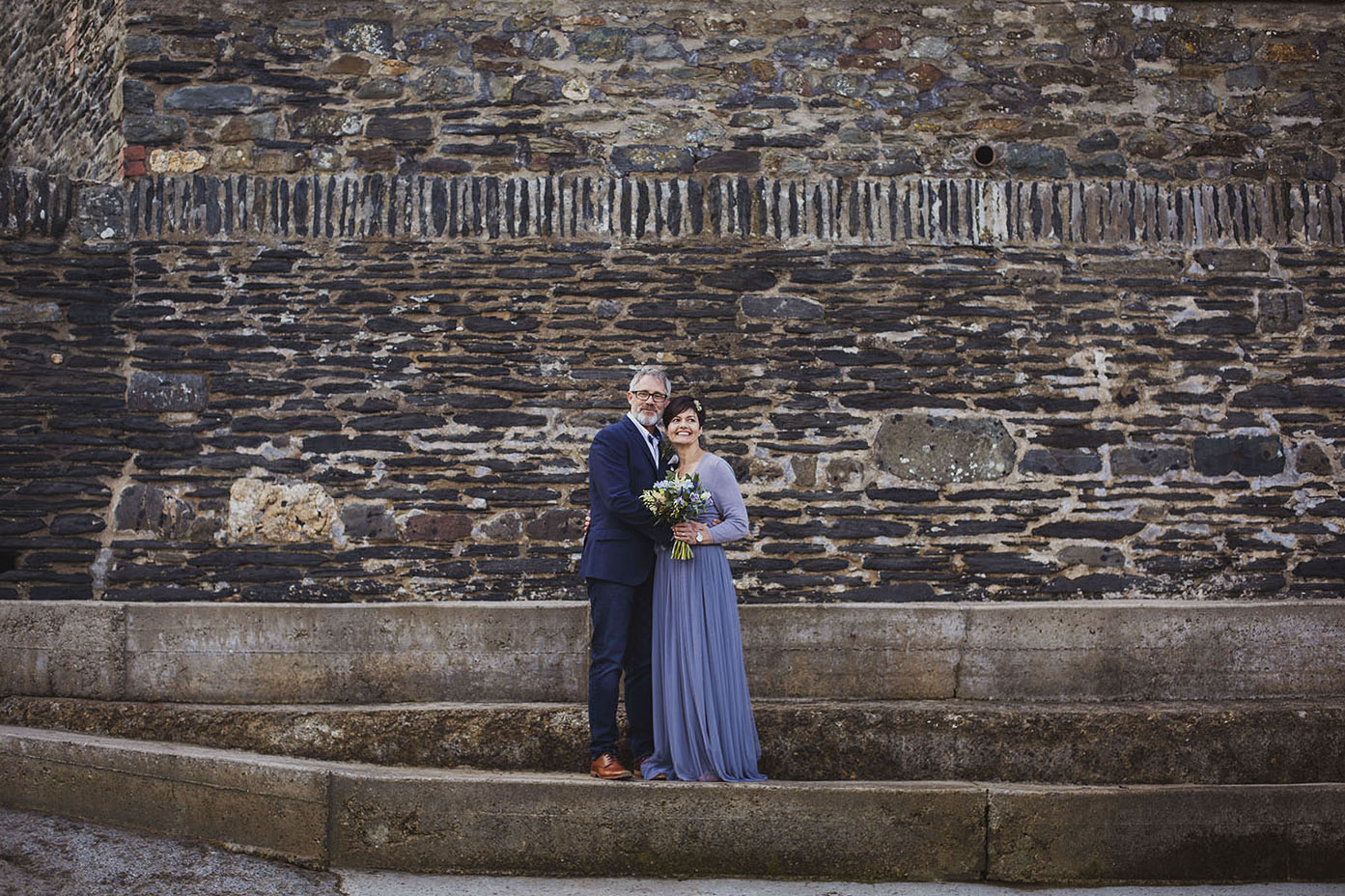 bride and groom at beach nantwen wedding photographer pembrokeshire wedding photography