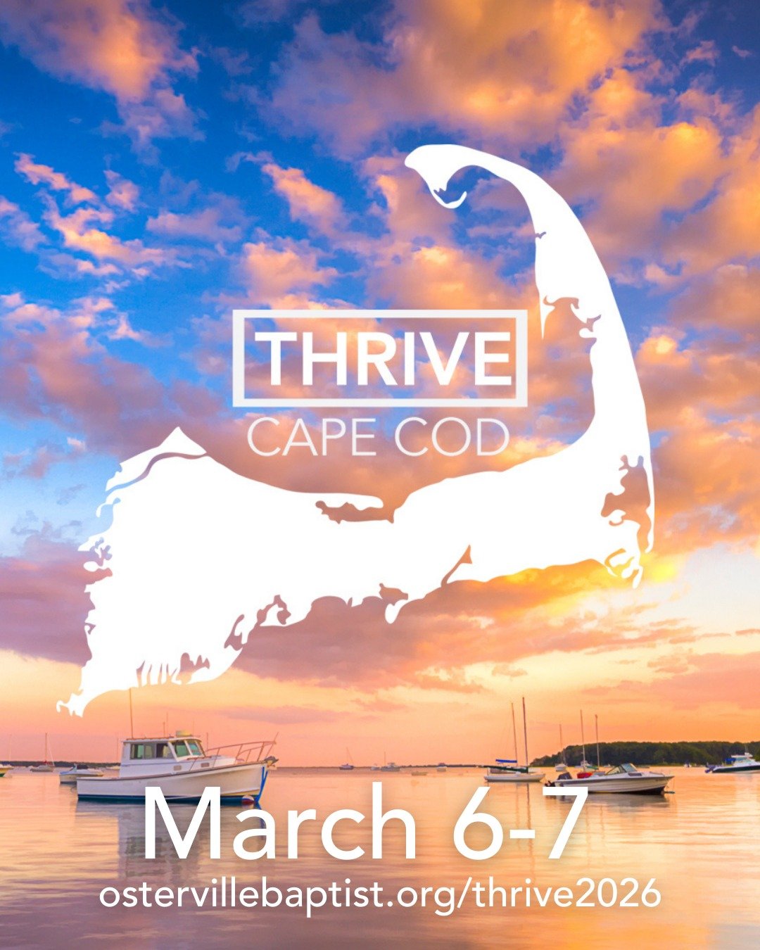 SAVE THE DATE! THRIVE CAPE COD MARCH 6-7th 2026! 

Get ready to worship and pray and learn with fellow believers from all over Cape Cod as we celebrate Jesus and his Kingdom and collaborate on building Thriving Churches and Thriving Communities right