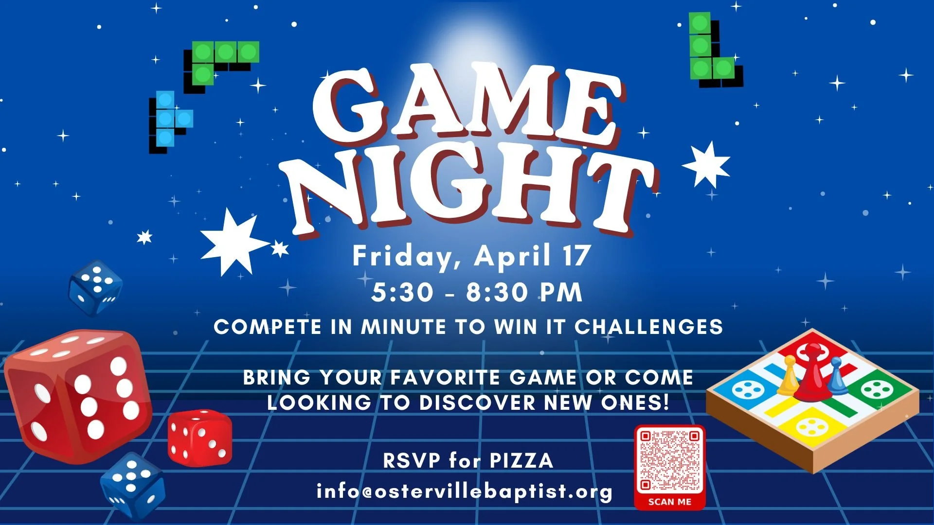 Friday night plans? Sorted. 🍕🎲 Join us THIS FRIDAY NIGHT at OBC for a massive Game Night! Whether you&rsquo;re a board game strategist, a card shark, or just here for the pizza, there&rsquo;s a seat at the table for you.

All are invited&mdash;brin
