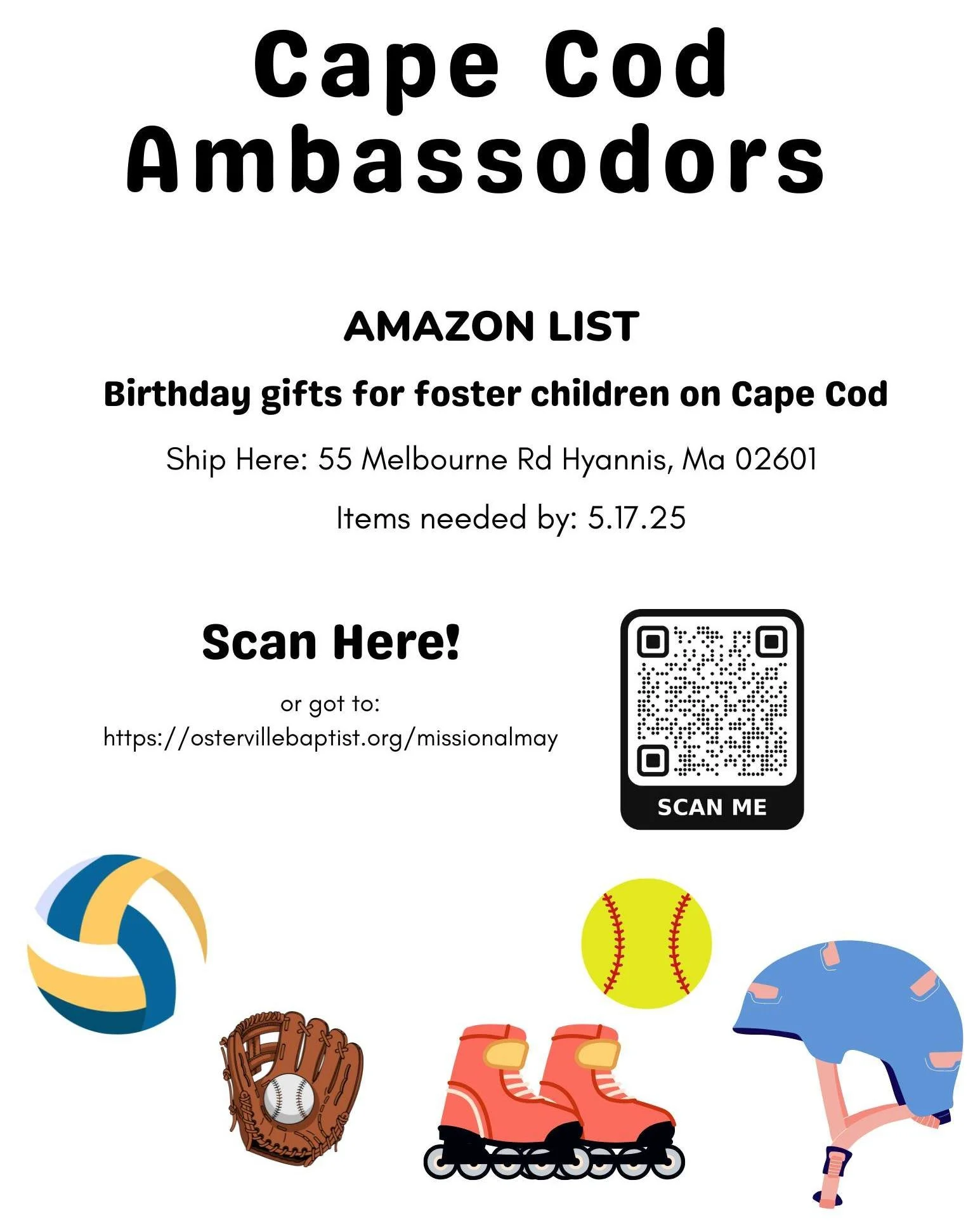 Let&rsquo;s make this the best birthday ever for Cape Cod foster kids! 🎈☀️

For five years, OBC has had the incredible joy of partnering with Cape Cod Ambassadors to celebrate foster children across the Cape. These kids don't always get the big birt