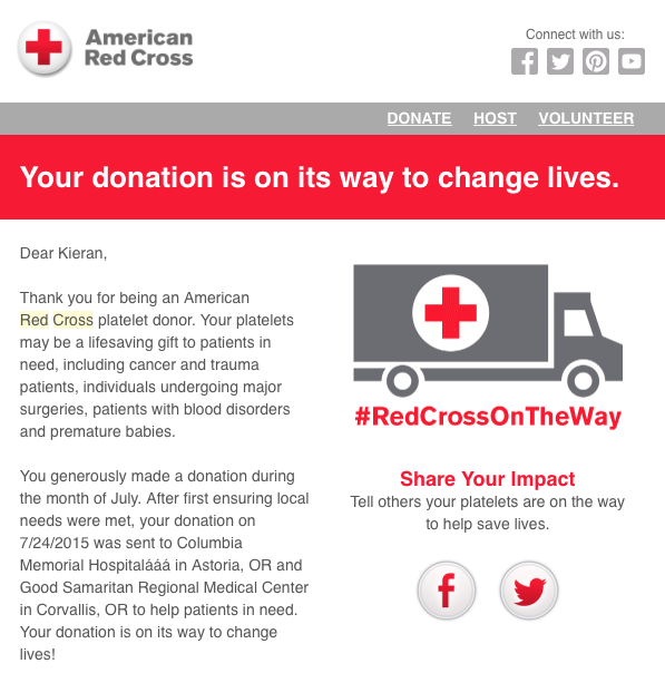 Red Cross donation