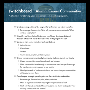 Alumni Career Communities Checklist