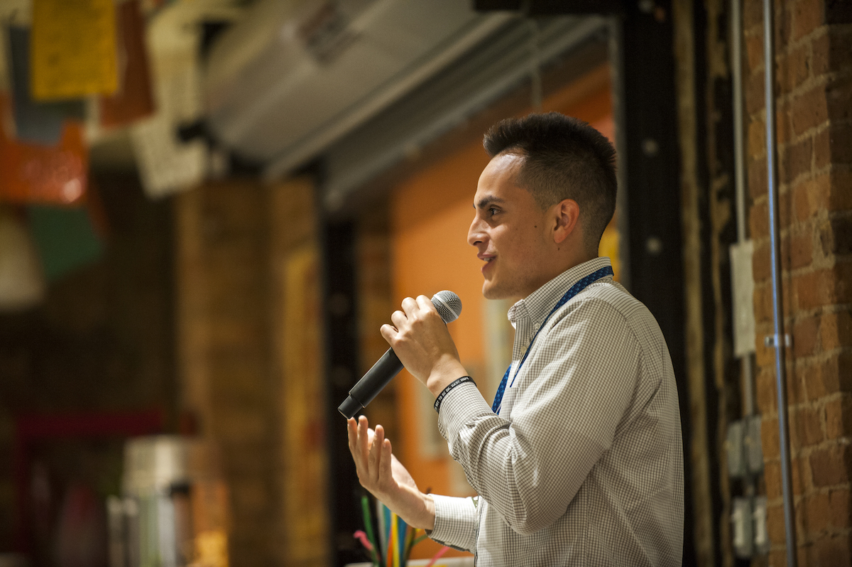 Daniel Flores graduated from Northwestern University in 2014 and the Kellogg School of Management in 2015. He shared his experience as a first-generation student with other participants at ListenUp.