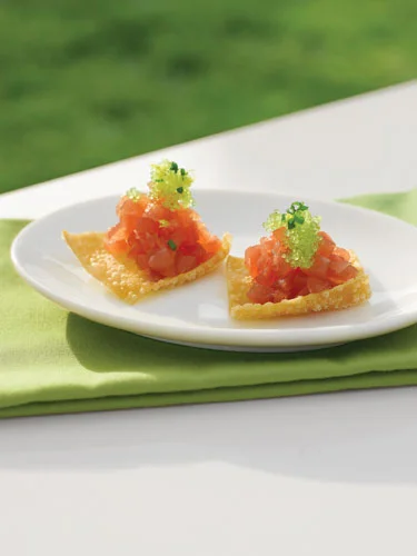 Tuna Tartare on Wonton Crisps