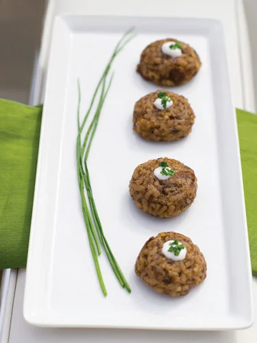 Mini Wild Mushroom Risotto Cakes