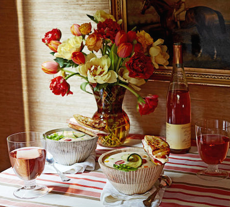 Cauliflower Soup Paired With A Grilled Taleggio Sandwich