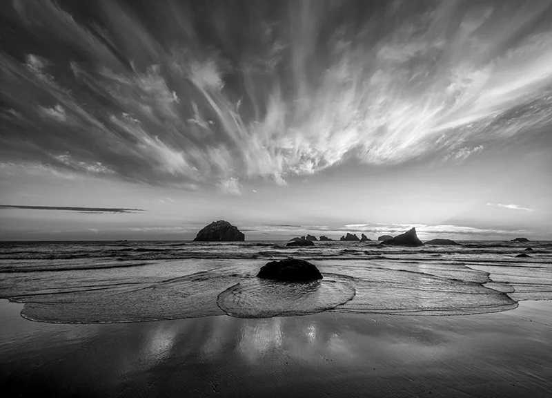 Sunset and Circle Waves, Face Rock #0222