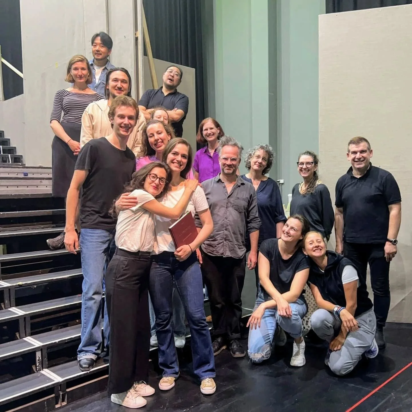 TEAM TRAVIATA 🎇 Final run-through before the summer break ✅
. 
So grateful for this incredible team. We've had a blast so far!&nbsp;
. 
It's my third time working with director Ilaria Lanzino and tenor Sergei Nikolaev. The trust is already there and