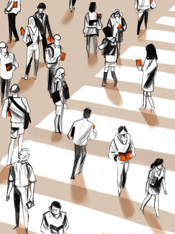 People with books