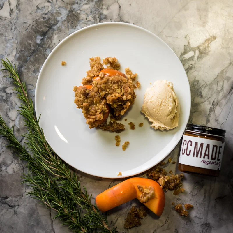 Baked Persimmons | Rosemary Caramel Mascarpone