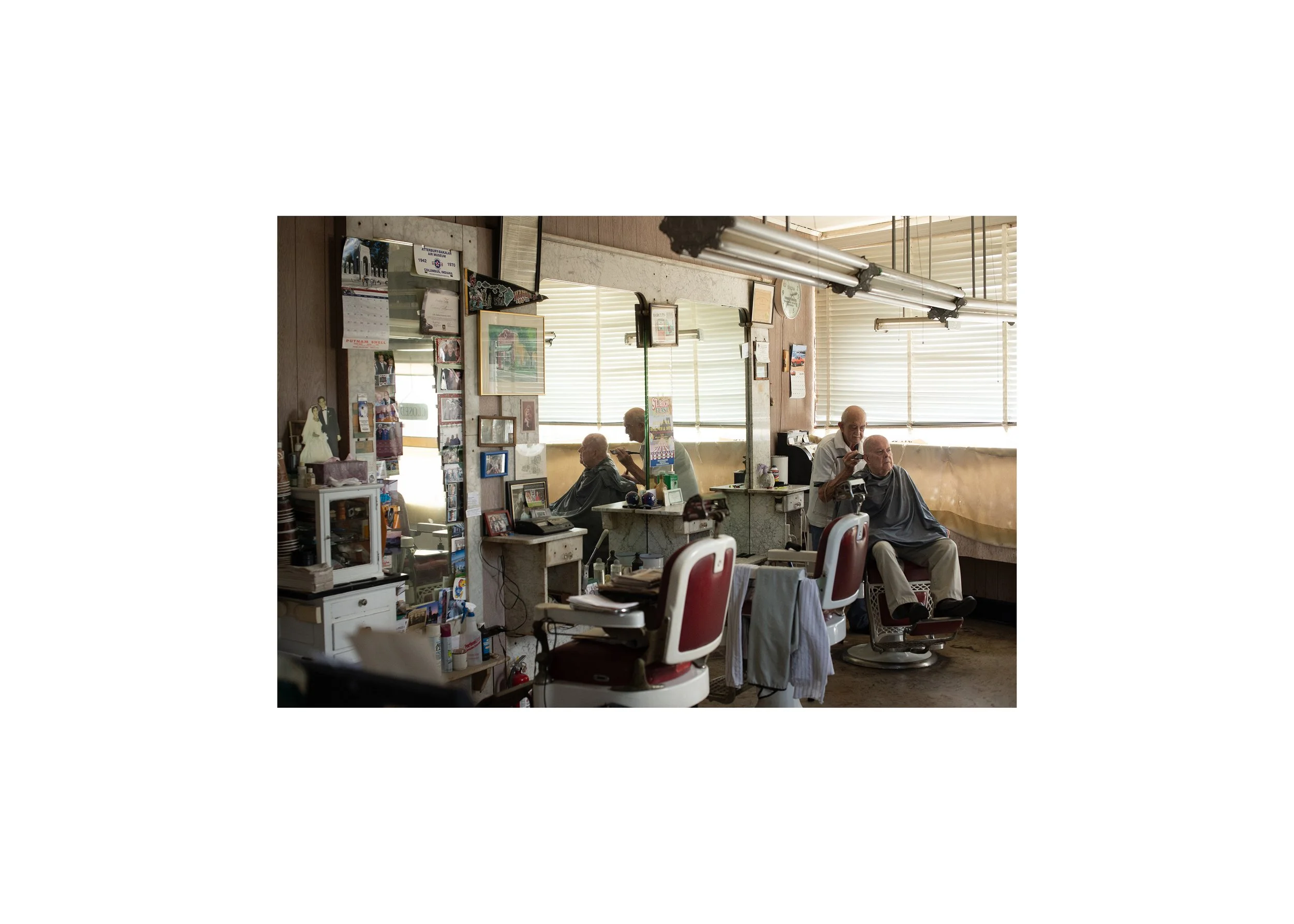 Vintage barbershop scene print