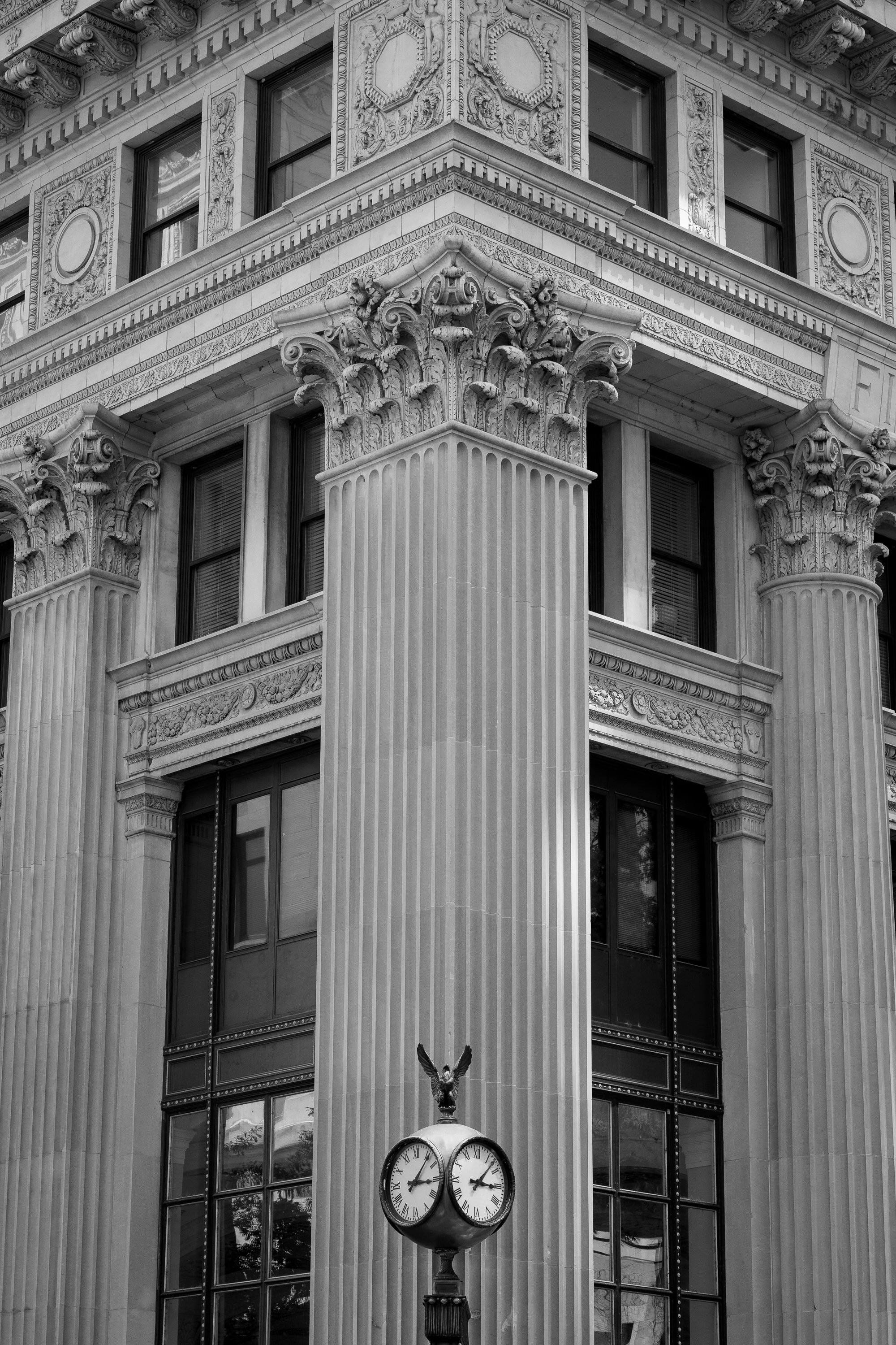 Black and white photograph of the First National Bank building in Richmond, VA