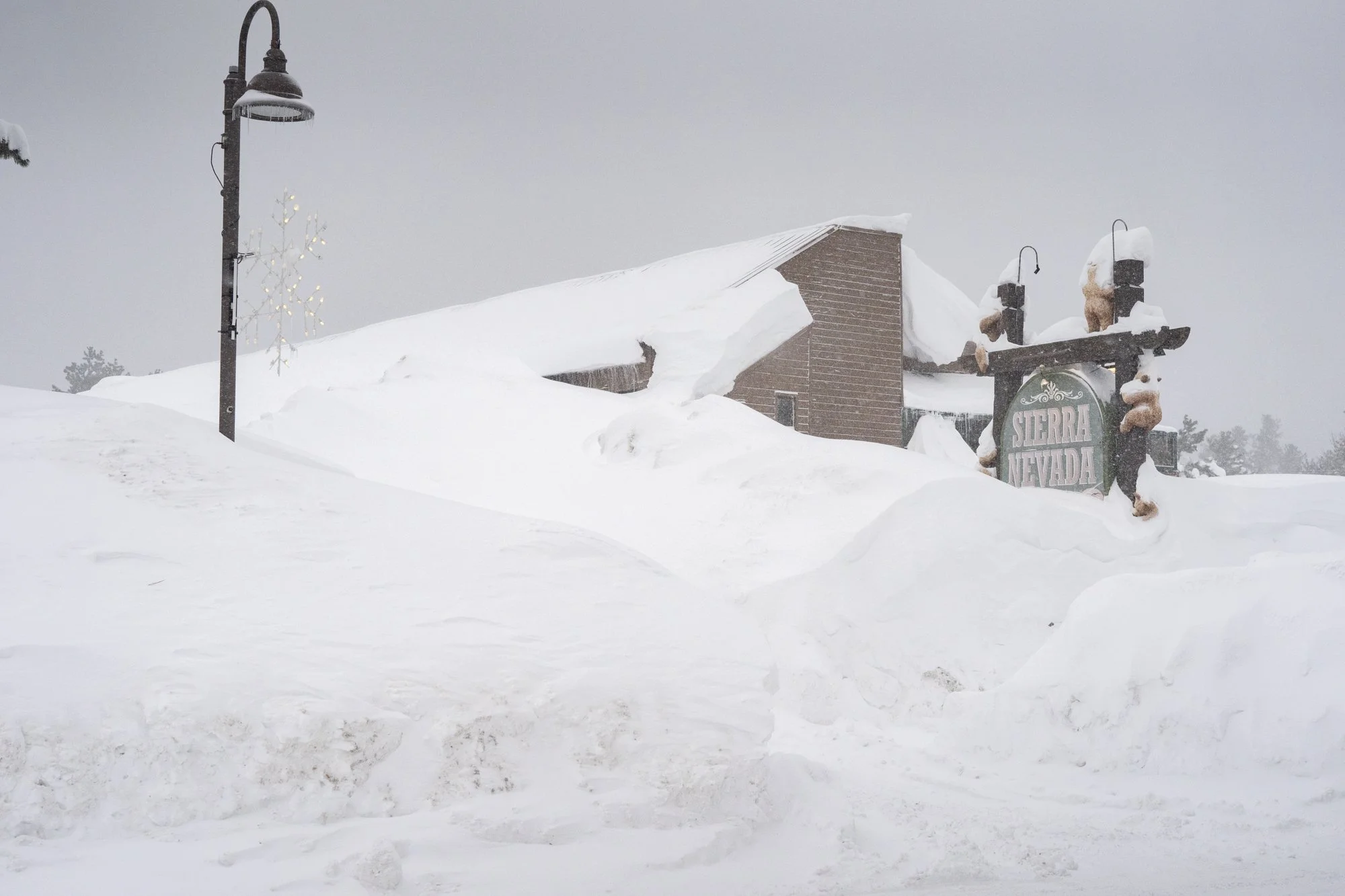 The Sierra Nevada Resort in Mammoth Lakes, California after a huge winter snowstorm