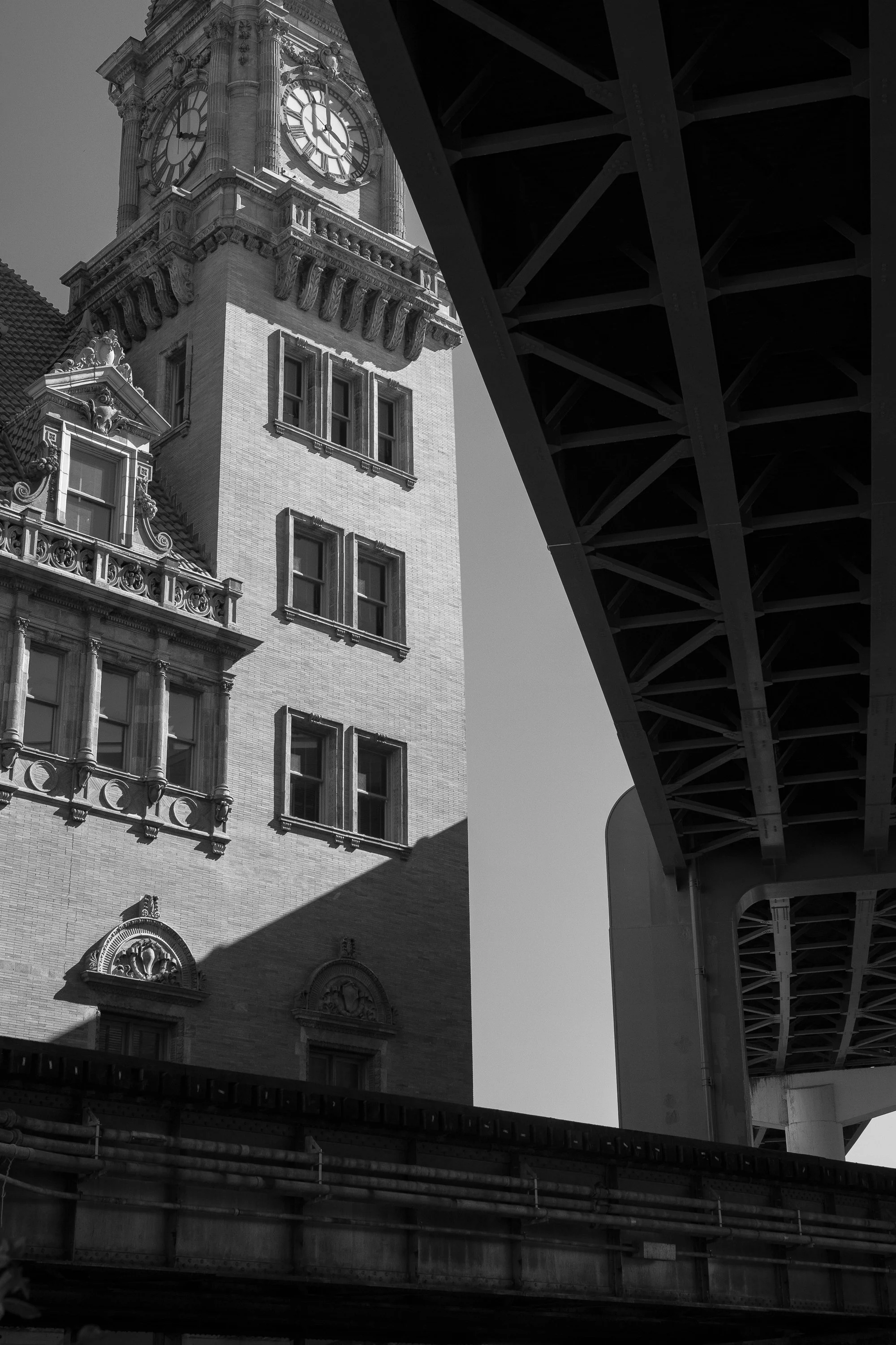 Black and white photograph of the train station in Richmond, Virginia