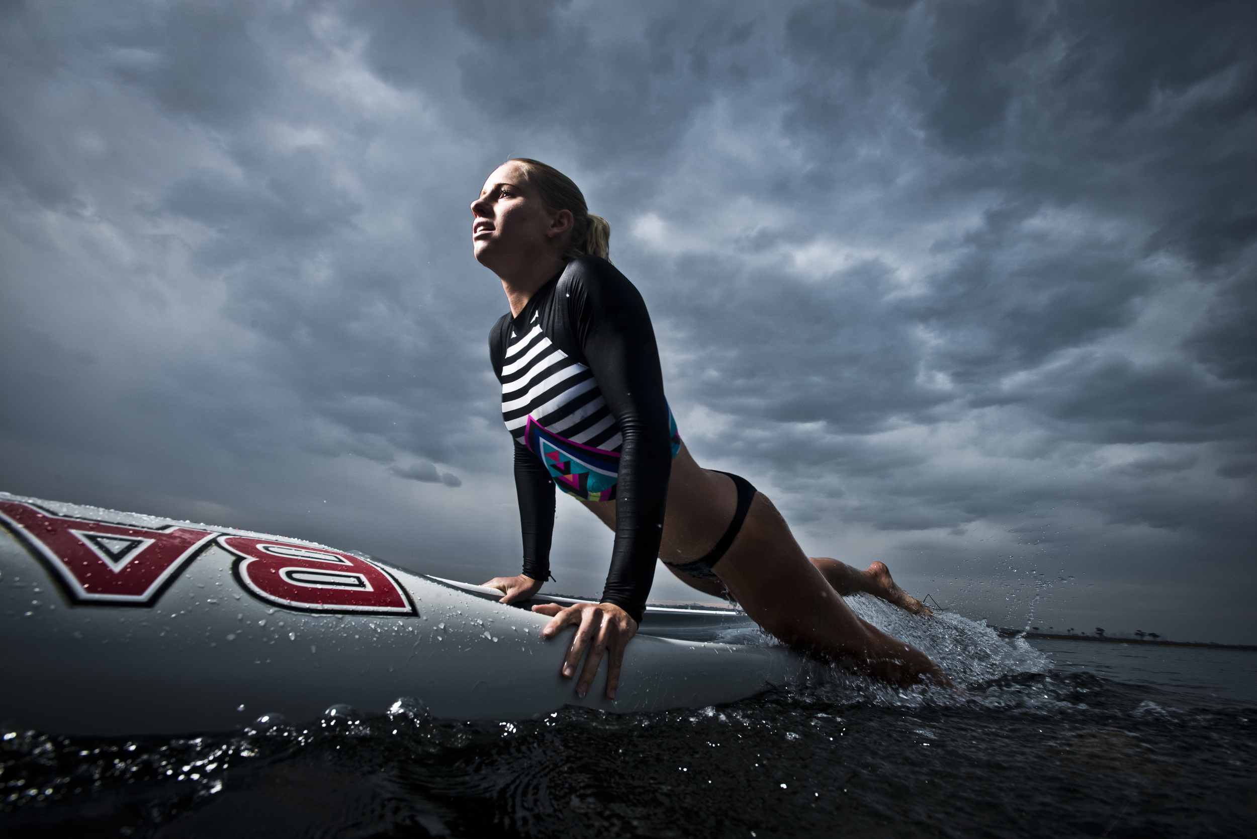  Advertising photographs of a professional long distance paddle boarder by adventure photographer Rob Hammer 