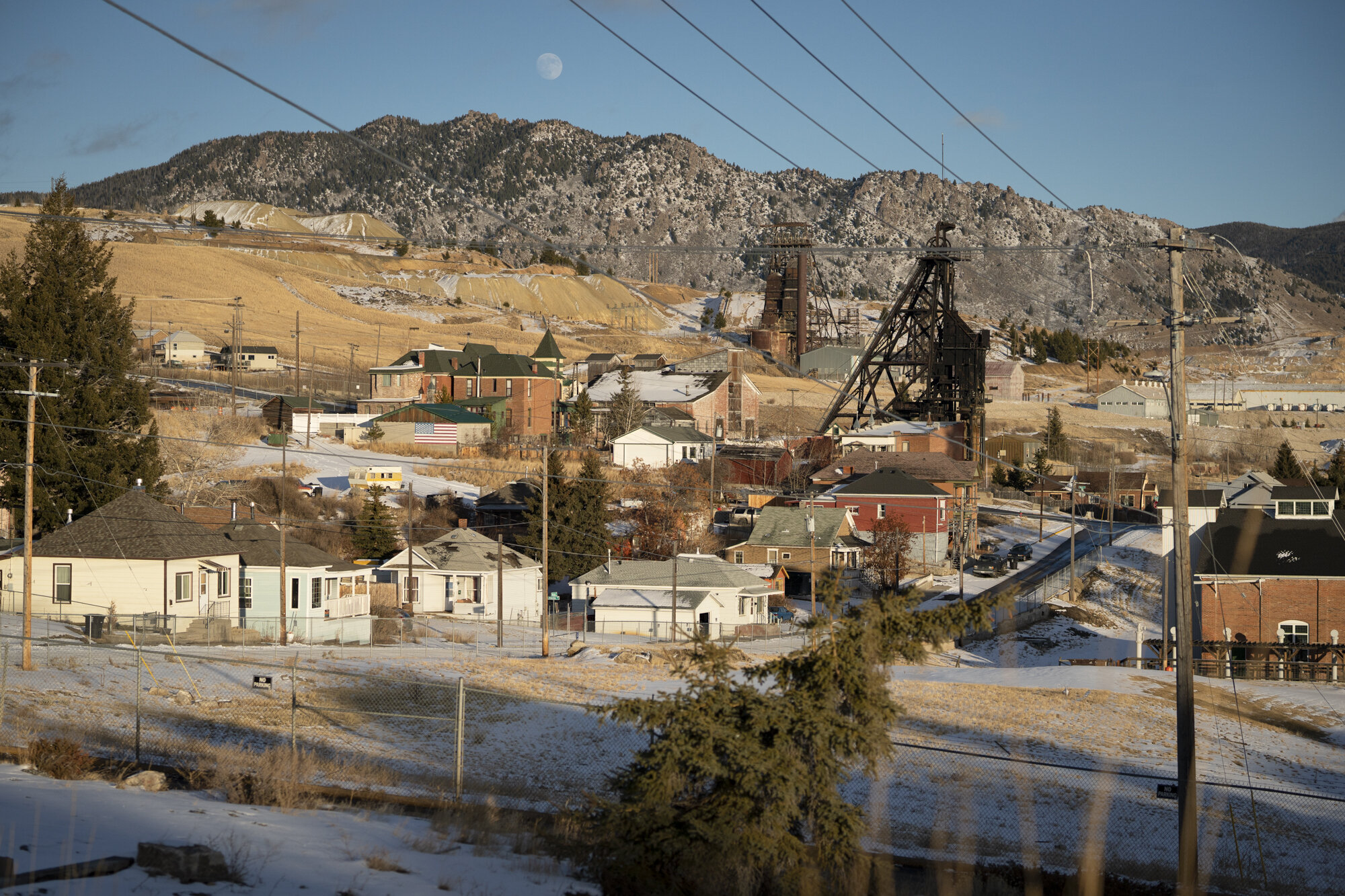  Some of the old mining towers still present in town 