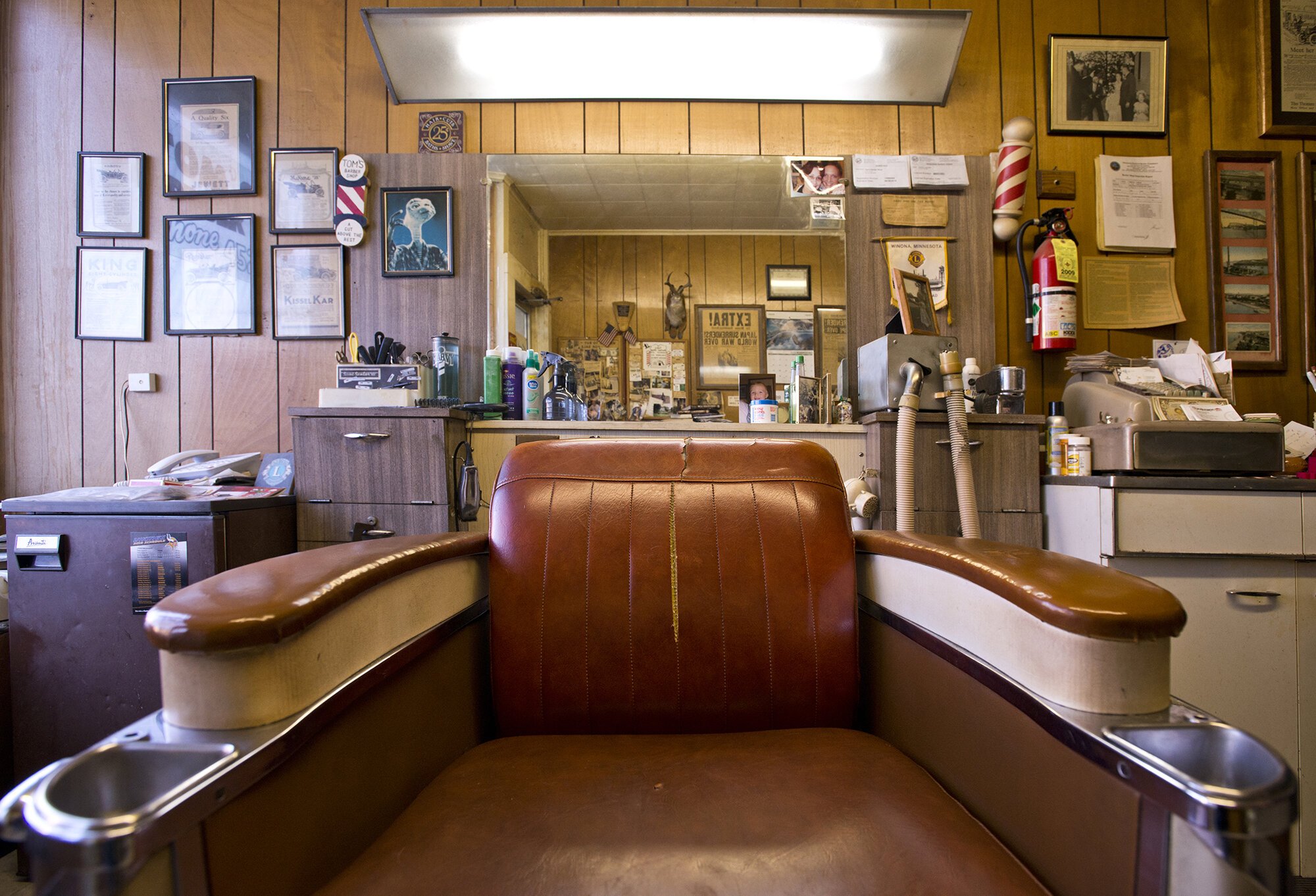  Photographs of an old traditional barbershop in Winona, Minnesota  