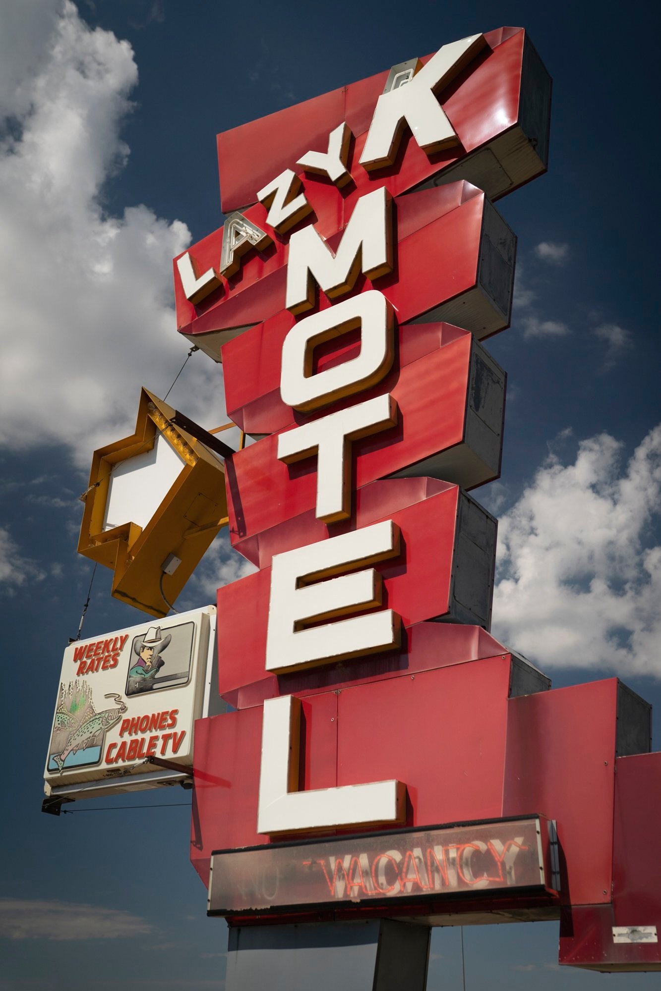  Vintage sign for the Lazy K Motel in Ogallala, Nebraska 