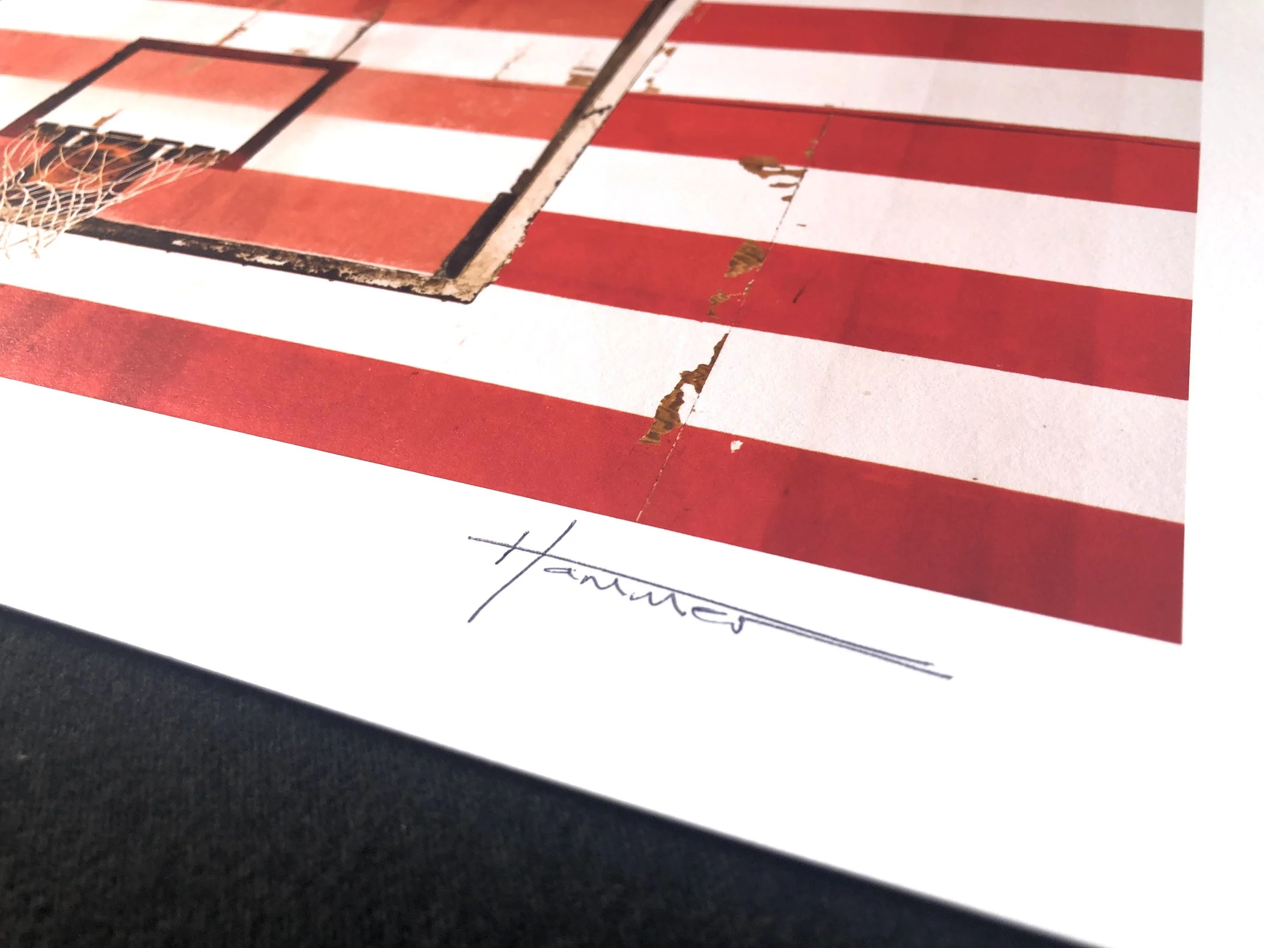 American patriotic basketball hoop print