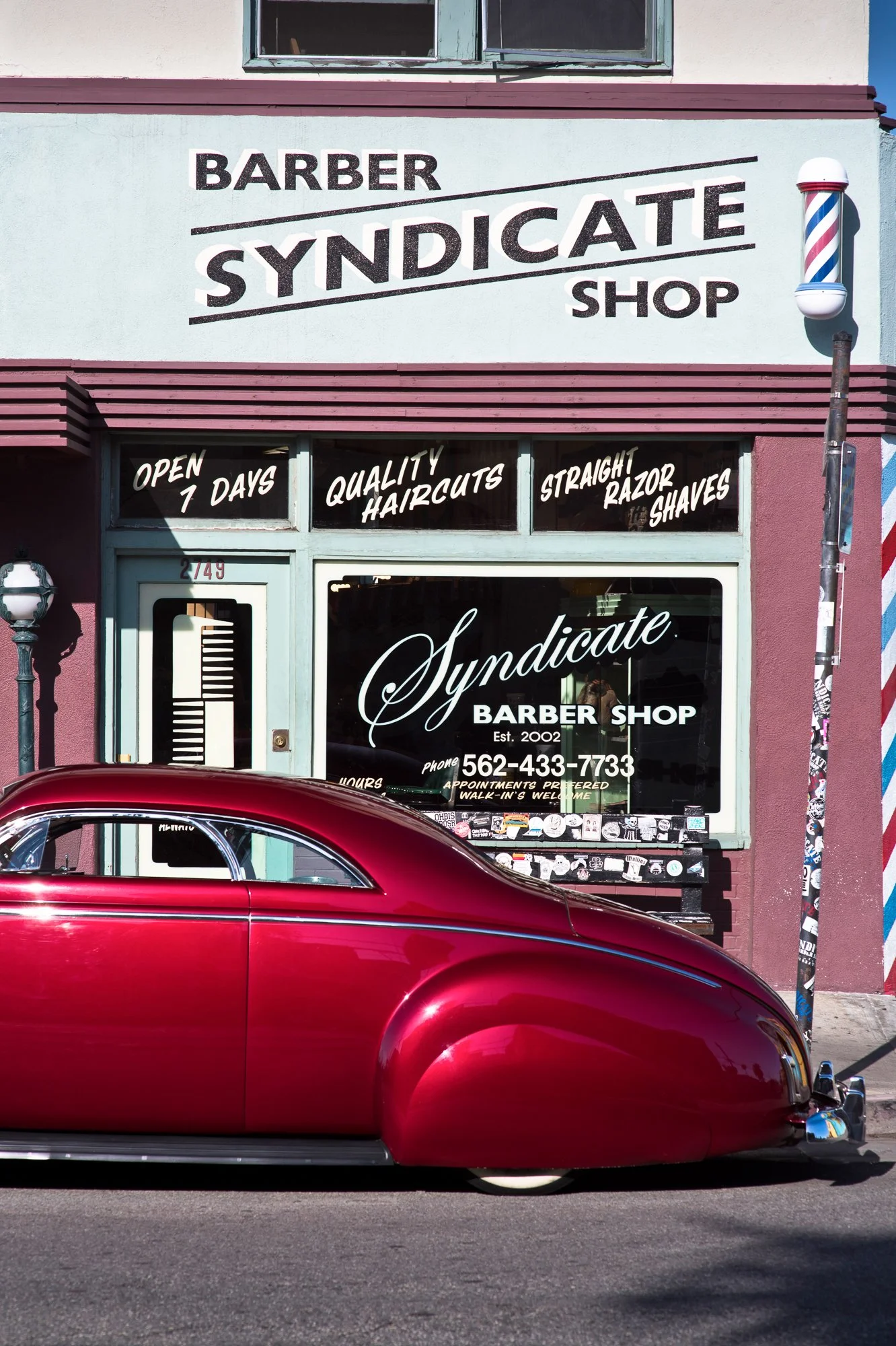  Photograph of Syndicate Barbershop in Long Beach, California  Traditional Barbershop Photography  