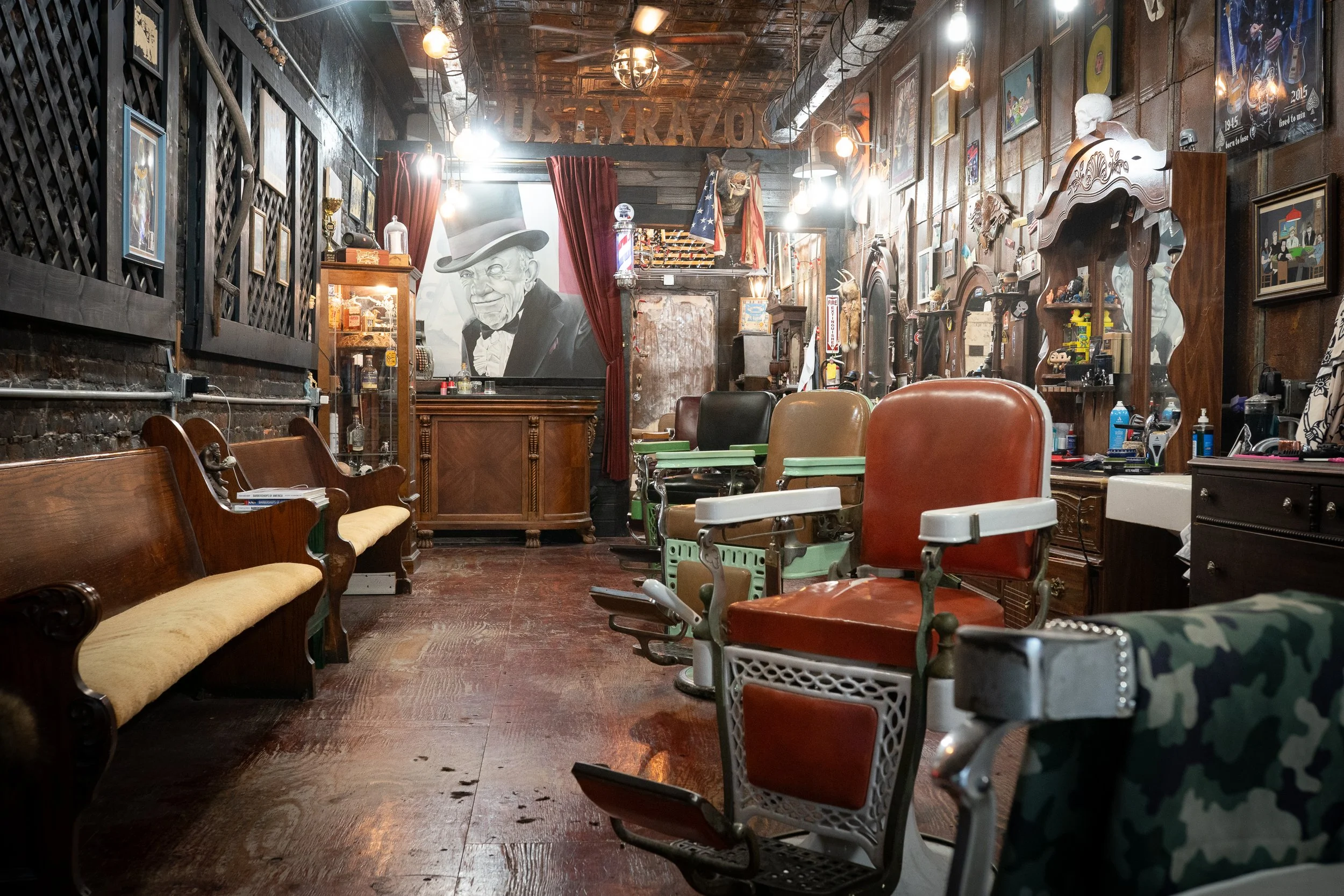  Photograph of a unique traditional barbershop in the United States. Part of a long term documentary project on traditional barbershops in all 50 states of America.  