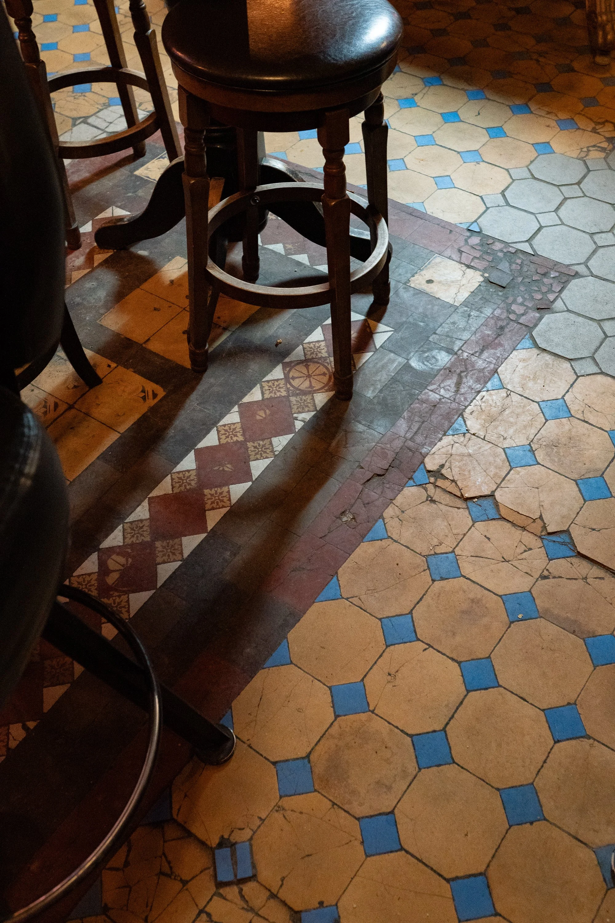  The tiled floor of the Silver Dollar Saloon in Leadville, CO  