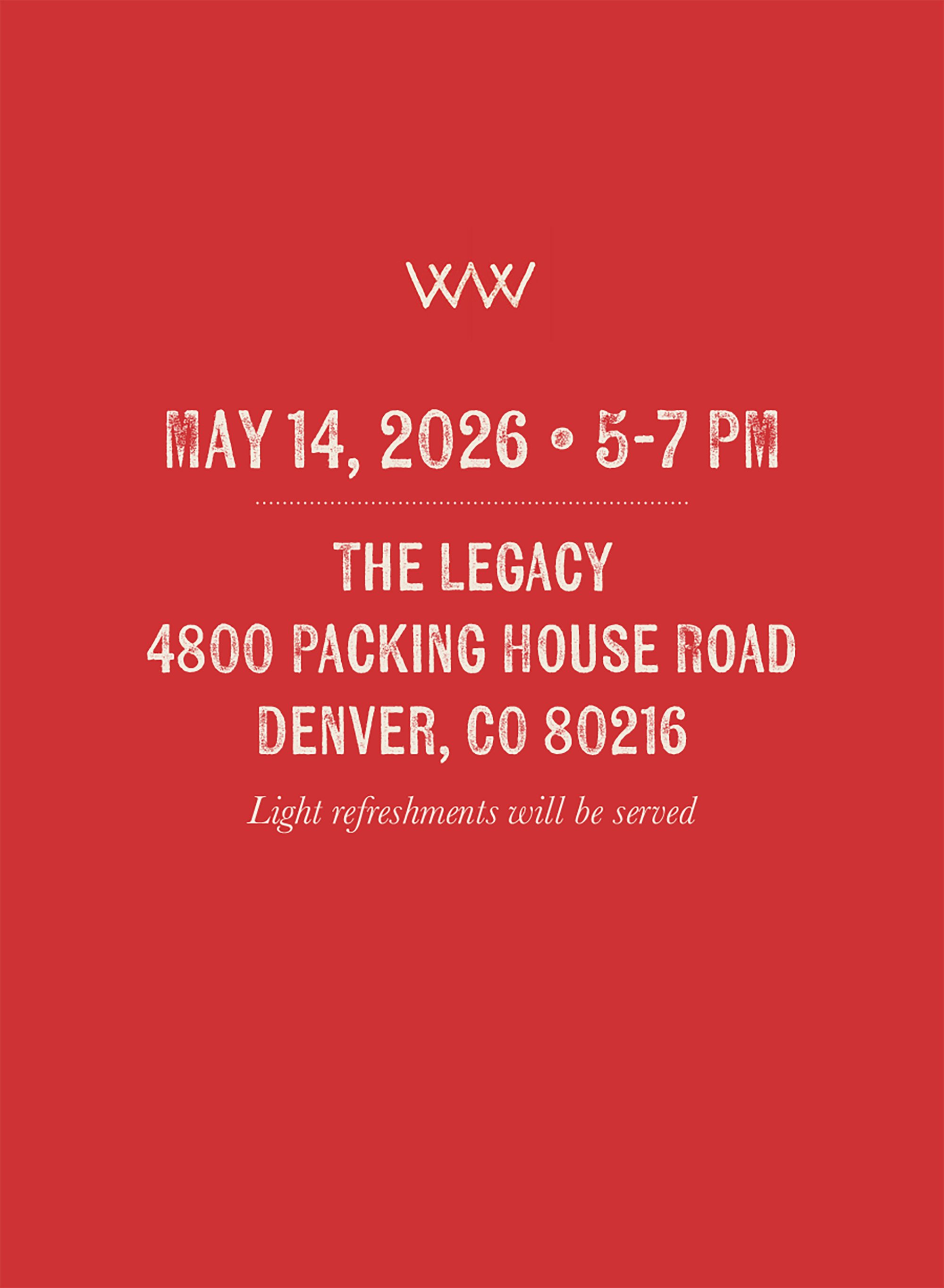 Exhibition poster with date, time, and location details for a Western photography show at the  Legacy Building in Denver, Colorado
