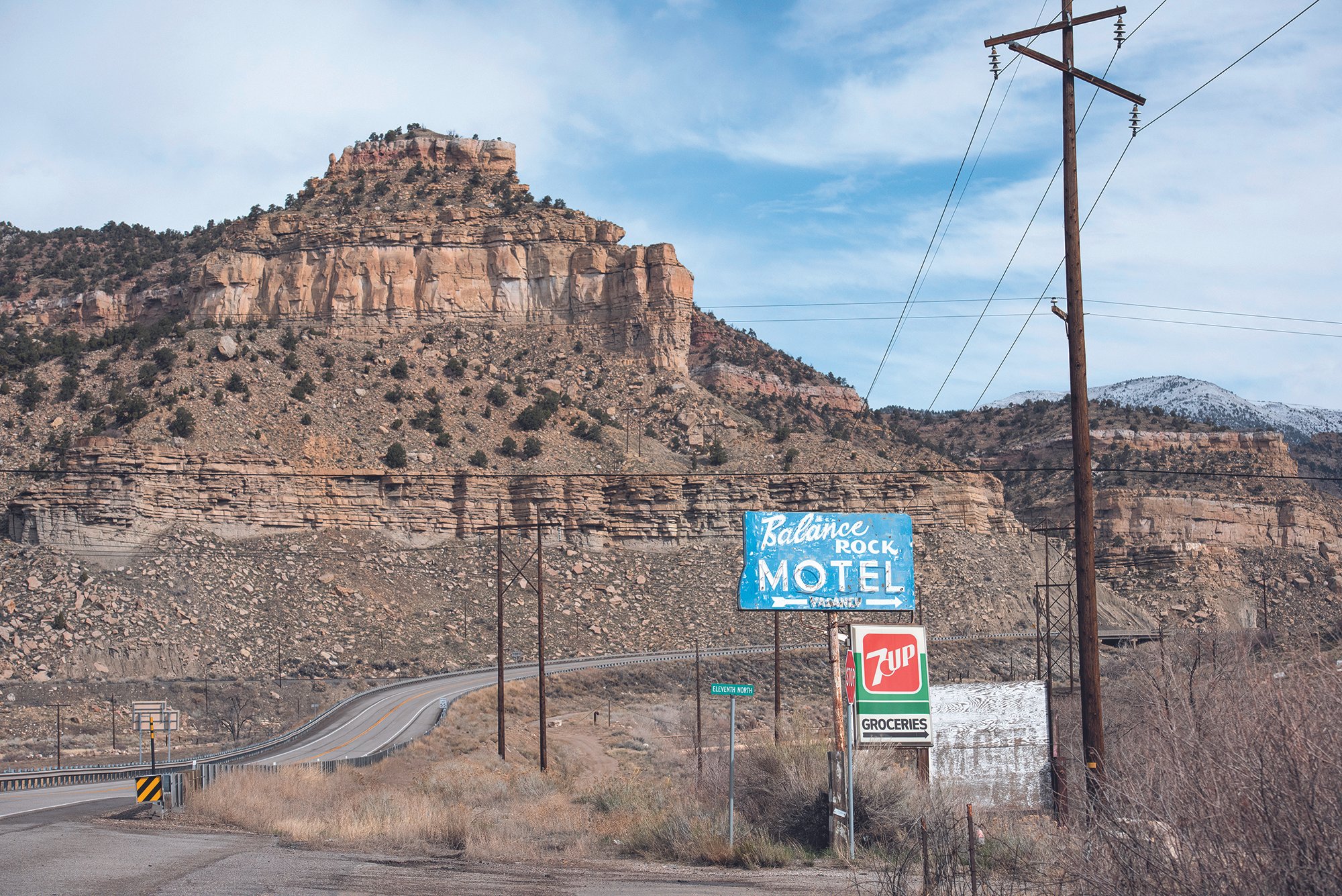 Photograph of the Balance Rock Mote Sign in Helper, Utah