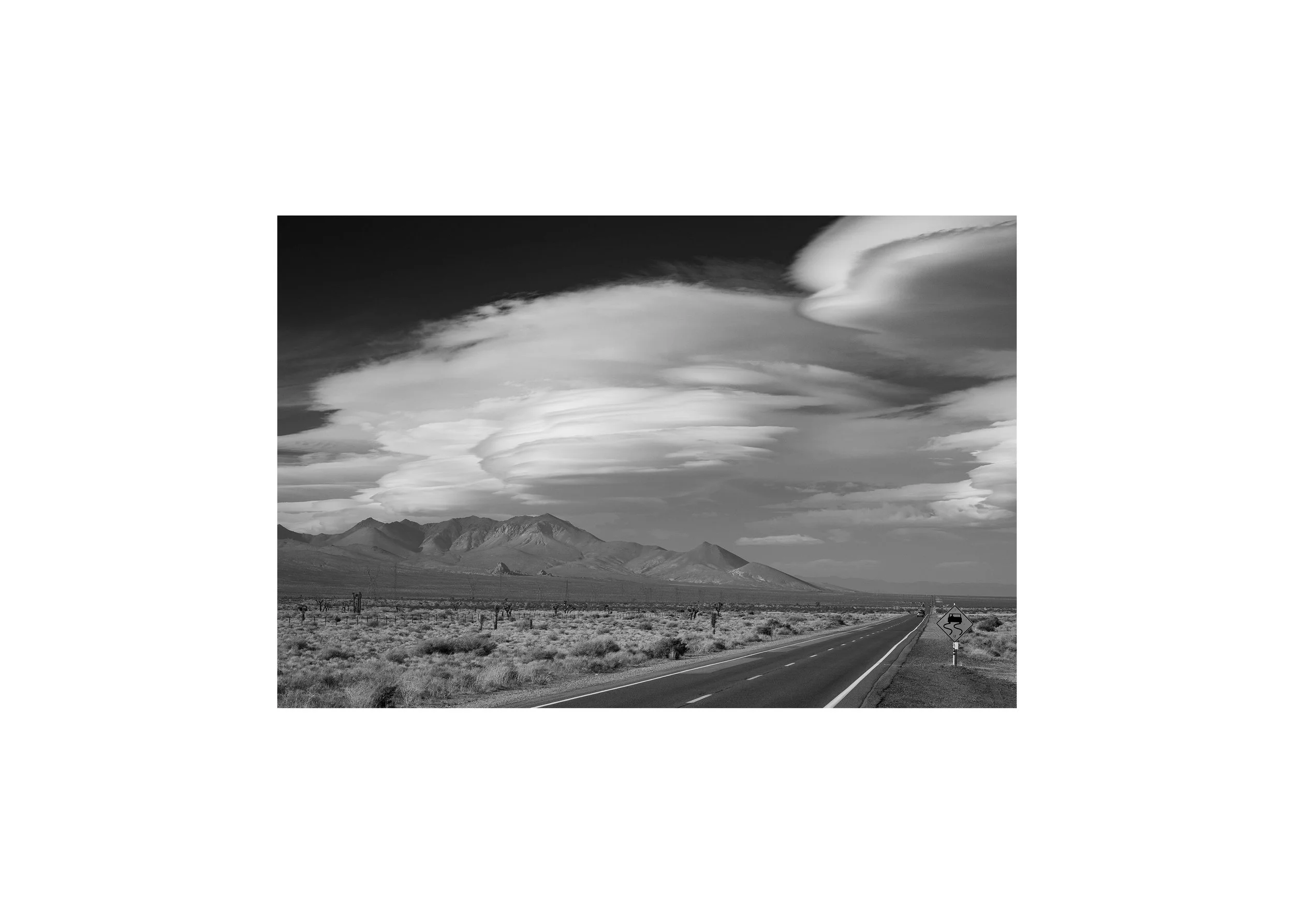 Black and white photography print of a California road trip in the Eastern Sierra
