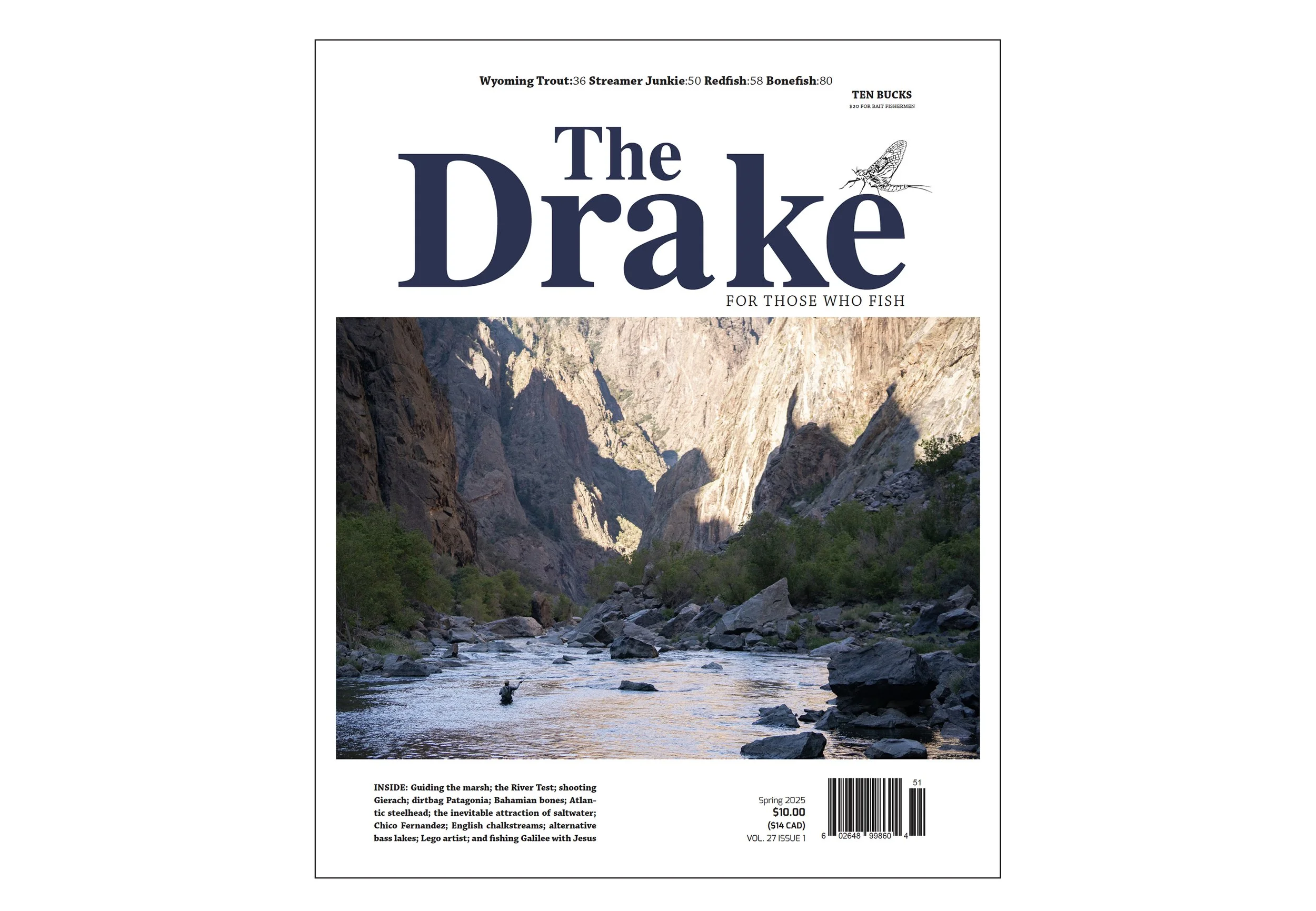 Photograph of a fly fisherman on the Gunnison River surrounded by the giant walls of the Black Canyon of the Gunnison