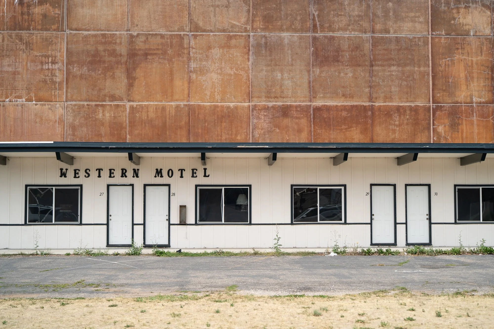 Western Motel building and sign in a small Wyoming town