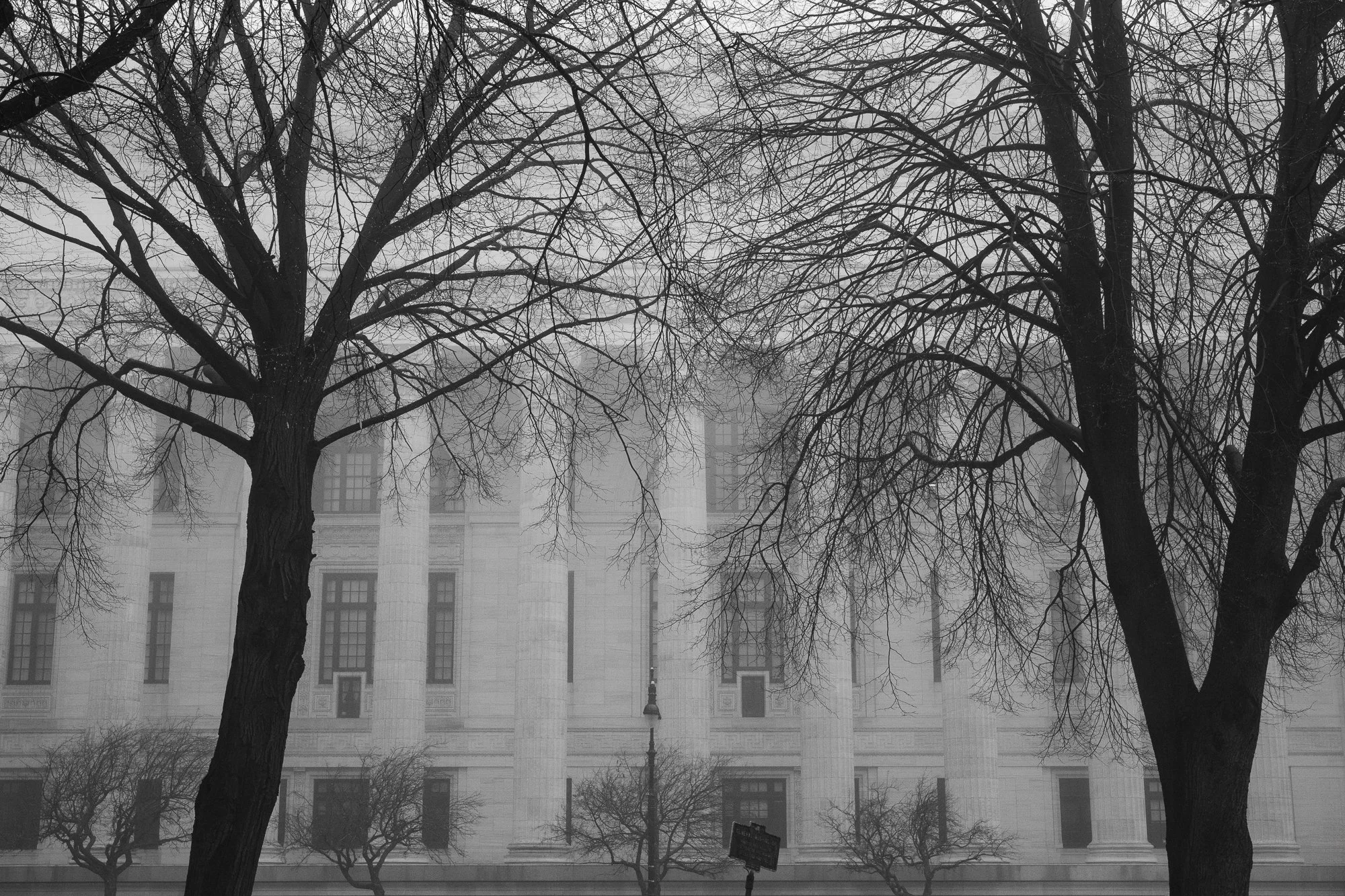 Black and white photography print of historic Albany, NY architecture